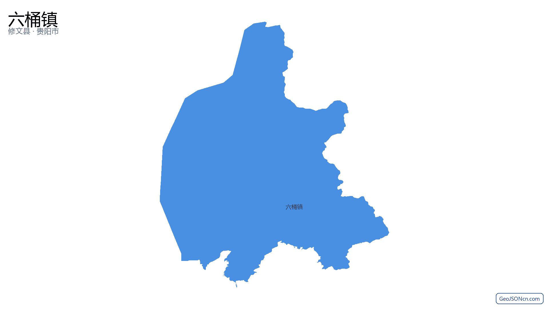 六桶镇行政区划边界地图(修文县·贵阳市),提供GeoJSON、SHP矢量边界数据下载及高清地图大图(PNG/JPG) - GeoJSONcn.com