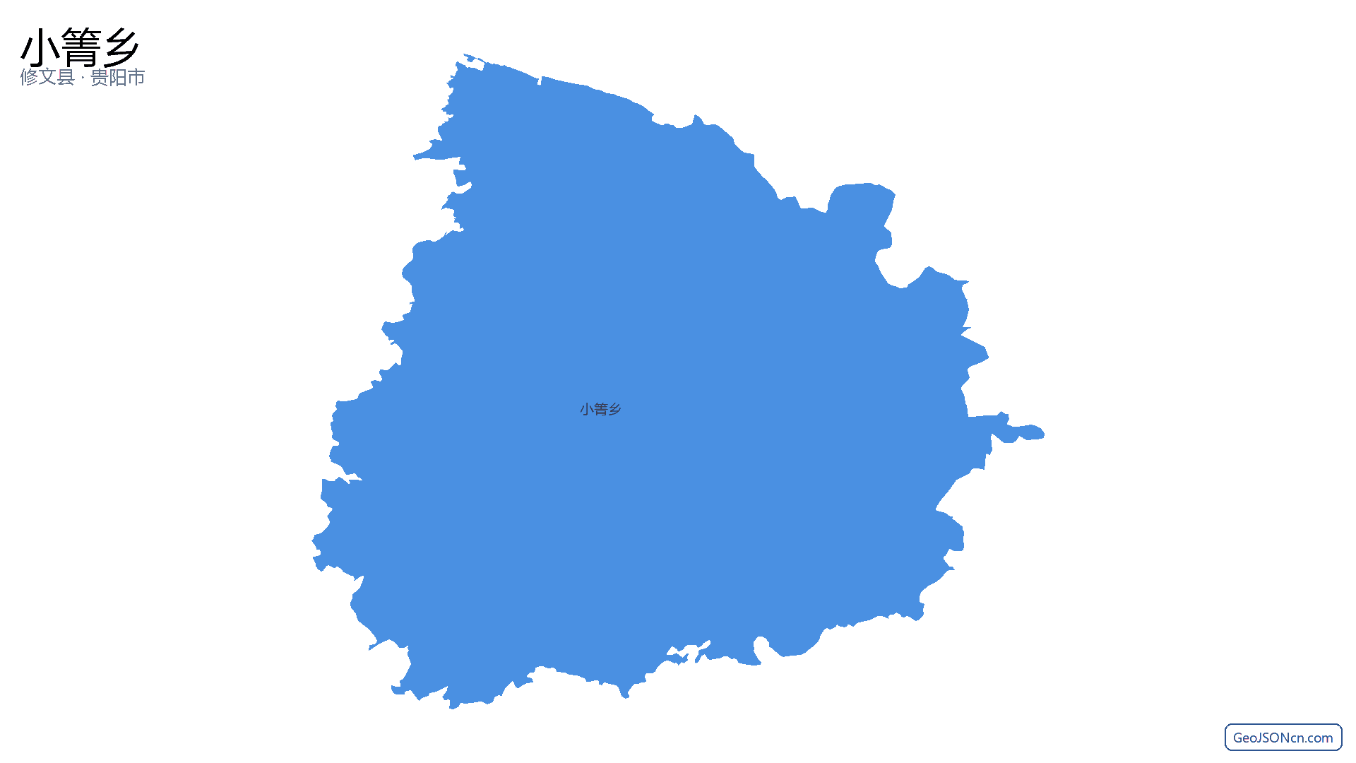 小箐乡行政区划边界地图(修文县·贵阳市),提供GeoJSON、SHP矢量边界数据下载及高清地图大图(PNG/JPG) - GeoJSONcn.com