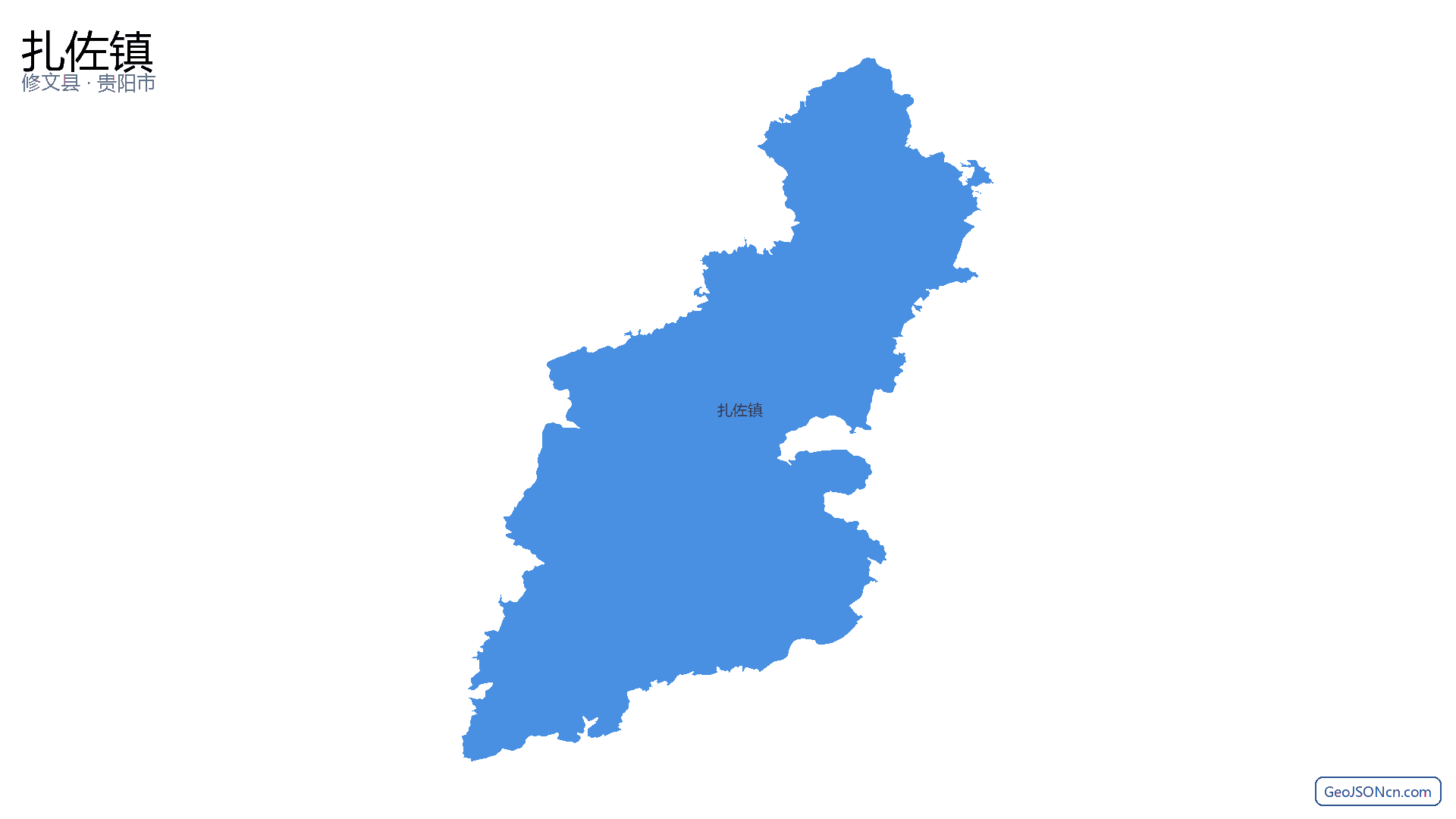 扎佐镇行政区划边界地图(修文县·贵阳市),提供GeoJSON、SHP矢量边界数据下载及高清地图大图(PNG/JPG) - GeoJSONcn.com