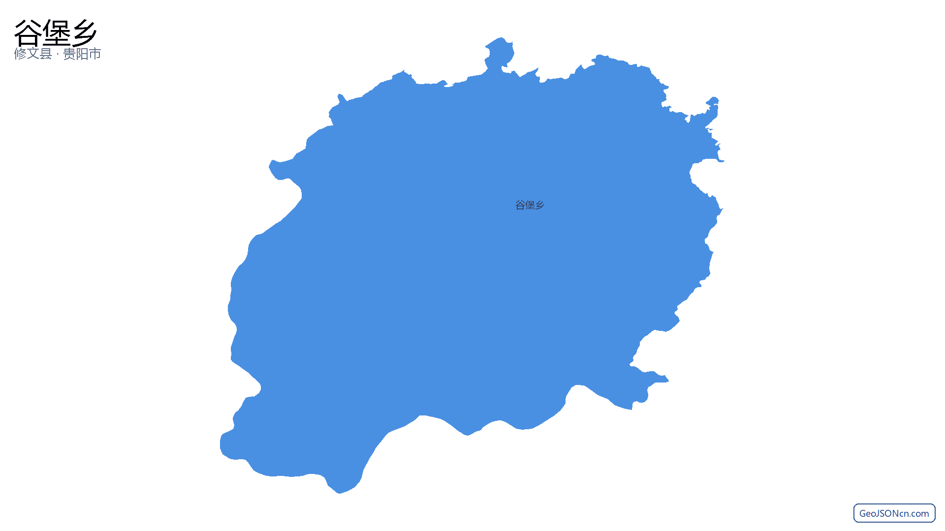谷堡乡行政区划边界地图（修文县·贵阳市）,提供GeoJSON、SHP矢量边界数据下载及高清地图大图(PNG/JPG) - GeoJSONcn.com