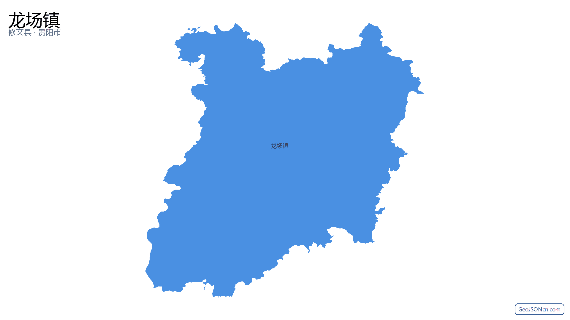 龙场镇行政区划边界地图（修文县·贵阳市）,提供GeoJSON、SHP矢量边界数据下载及高清地图大图(PNG/JPG) - GeoJSONcn.com