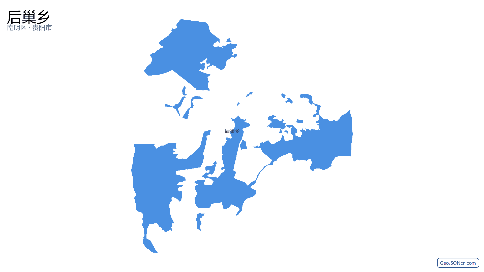 后巢乡行政区划边界地图（南明区·贵阳市）,提供GeoJSON、SHP矢量边界数据下载及高清地图大图(PNG/JPG) - GeoJSONcn.com