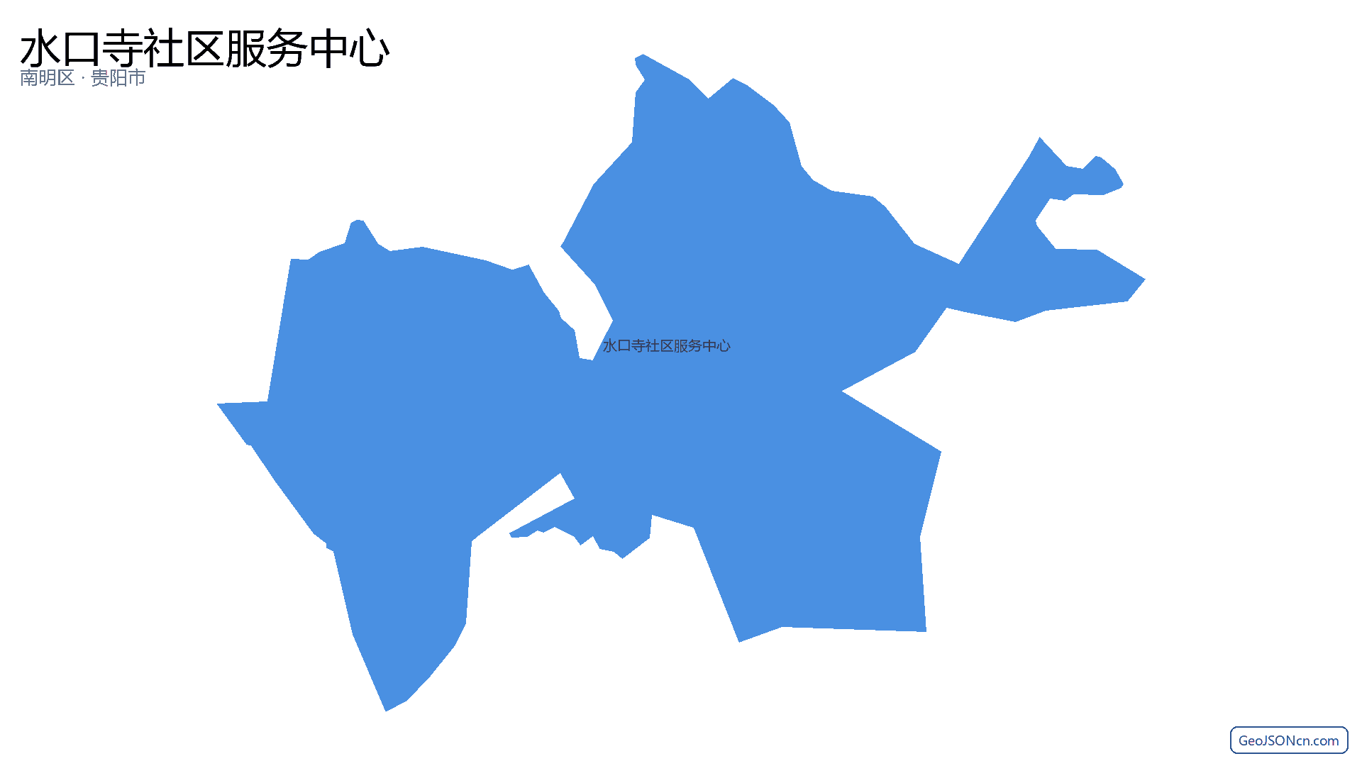 水口寺社区服务中心行政区划边界地图（南明区·贵阳市）,提供GeoJSON、SHP矢量边界数据下载及高清地图大图(PNG/JPG) - GeoJSONcn.com