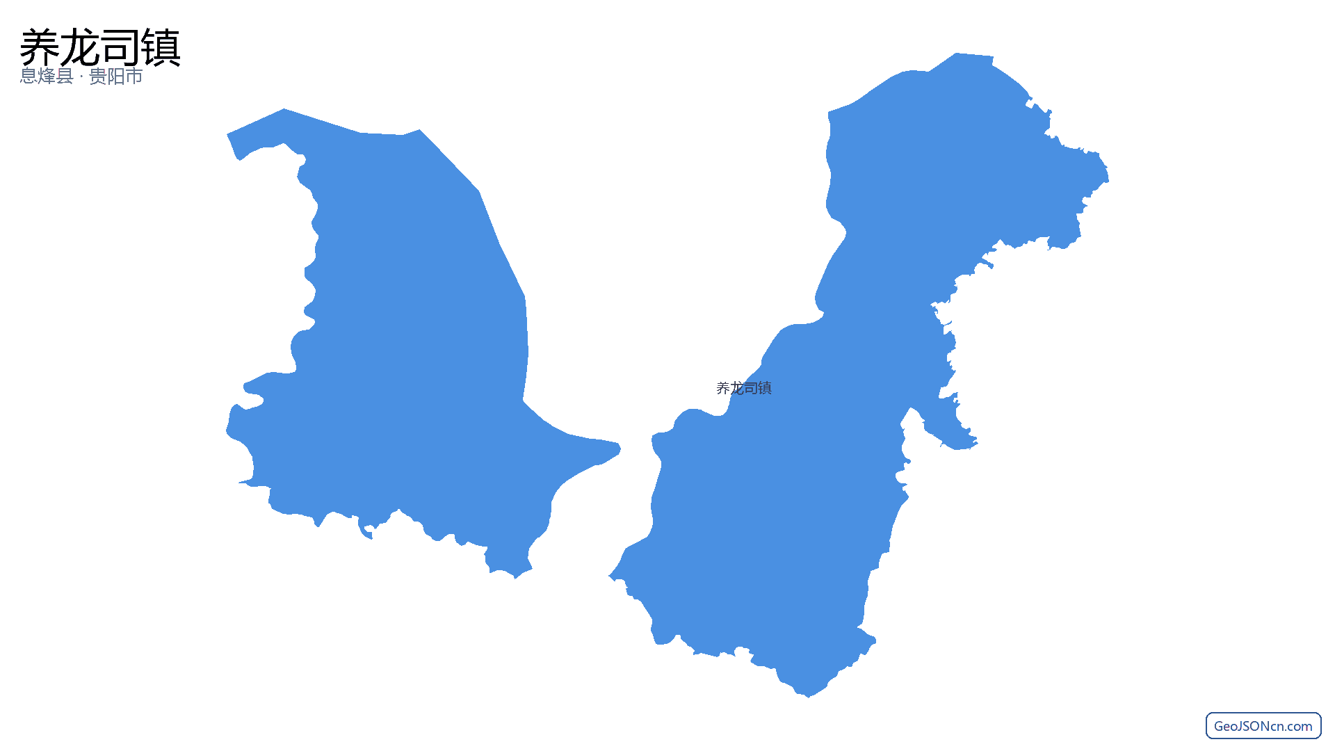 养龙司镇行政区划边界地图（息烽县·贵阳市）,提供GeoJSON、SHP矢量边界数据下载及高清地图大图(PNG/JPG) - GeoJSONcn.com
