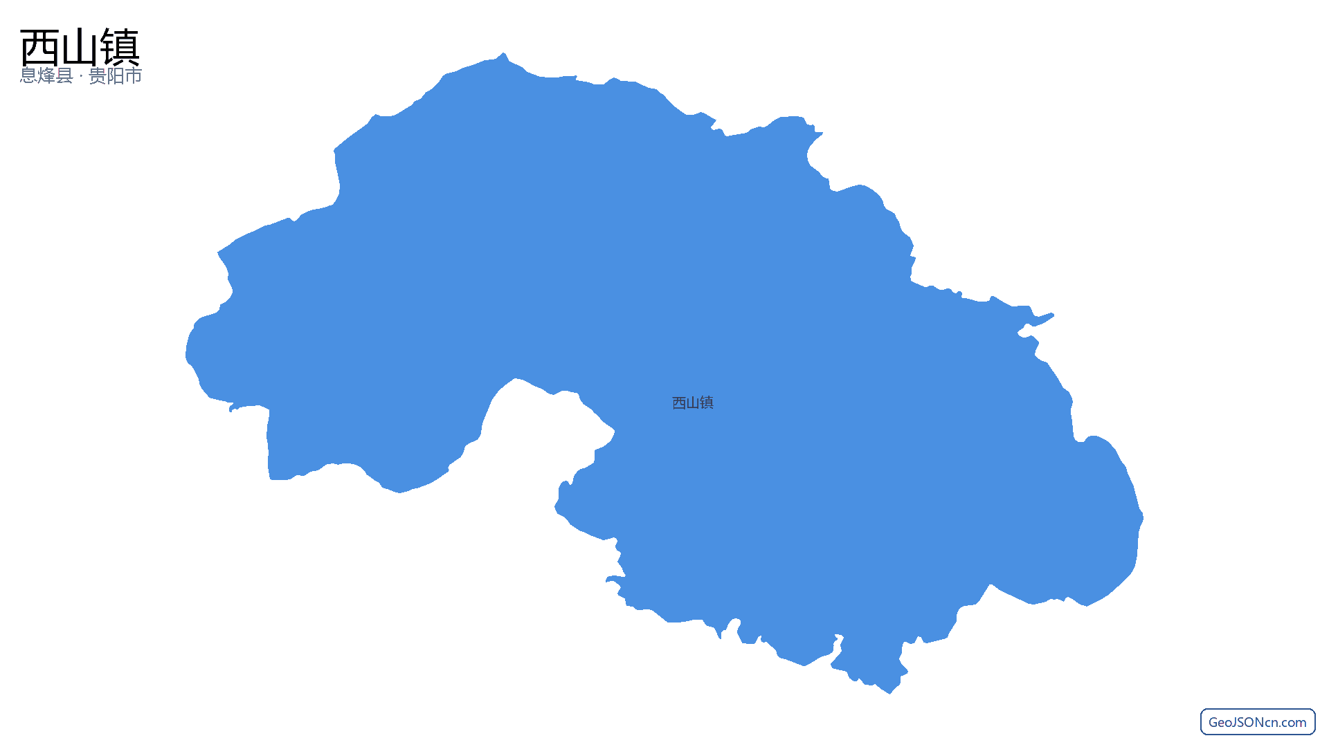 西山镇行政区划边界地图（息烽县·贵阳市）,提供GeoJSON、SHP矢量边界数据下载及高清地图大图(PNG/JPG) - GeoJSONcn.com