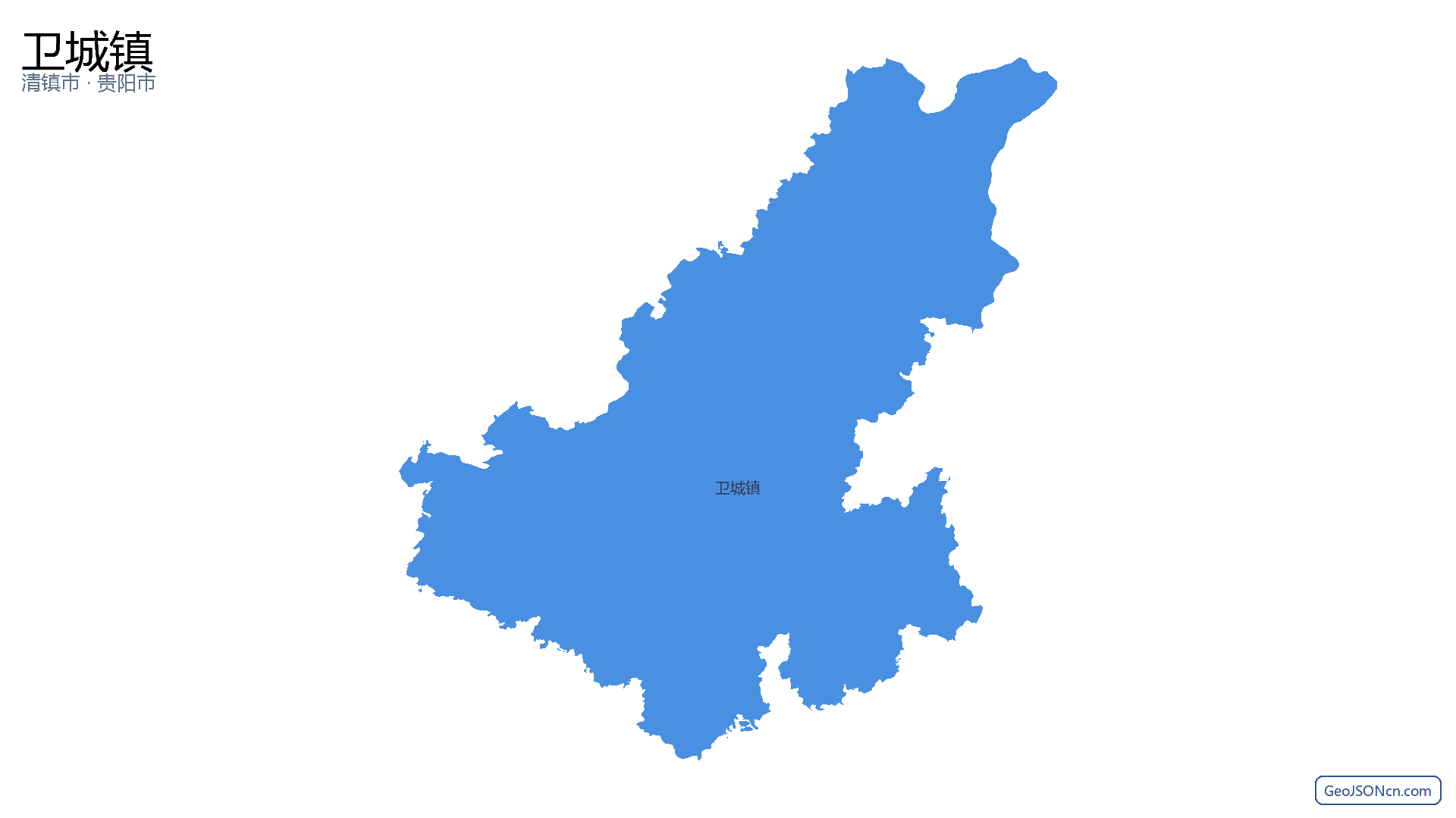 卫城镇行政区划边界地图（清镇市·贵阳市）,提供GeoJSON、SHP矢量边界数据下载及高清地图大图(PNG/JPG) - GeoJSONcn.com