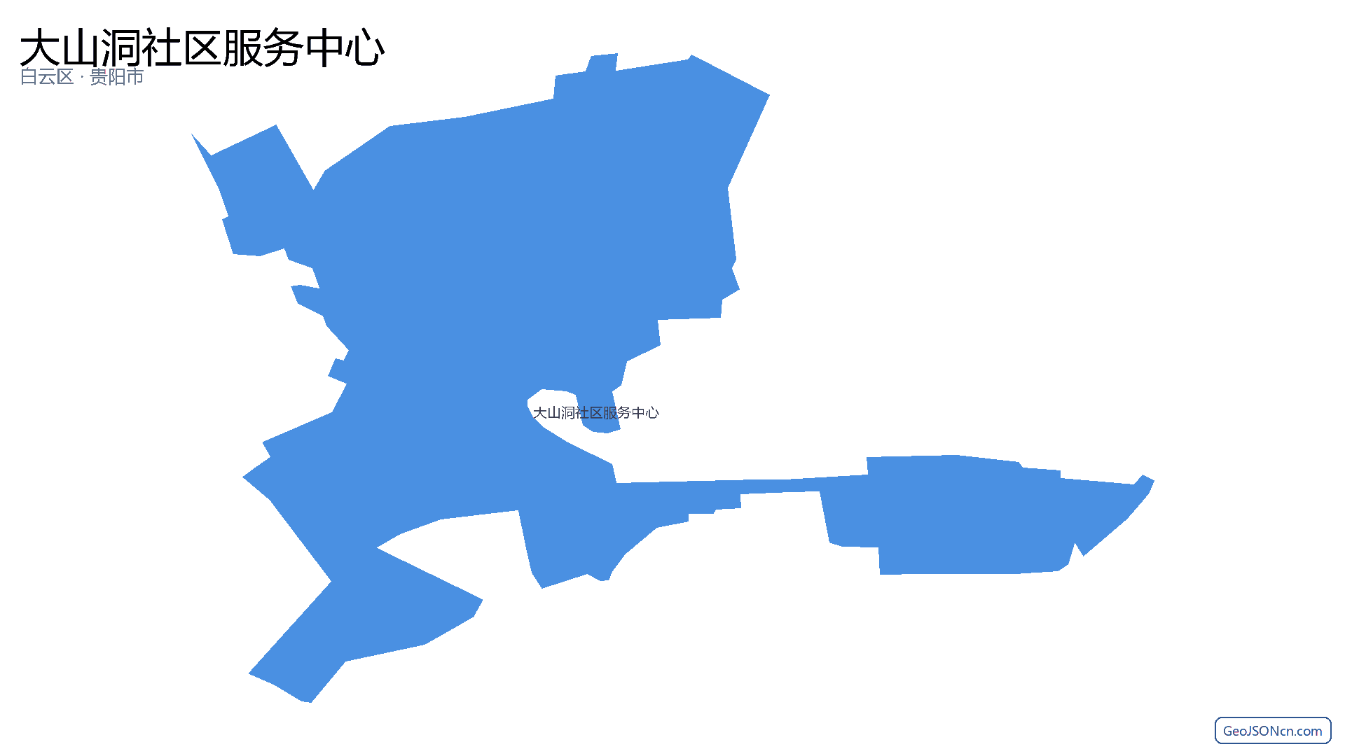 大山洞社区服务中心行政区划边界地图（白云区·贵阳市）,提供GeoJSON、SHP矢量边界数据下载及高清地图大图(PNG/JPG) - GeoJSONcn.com