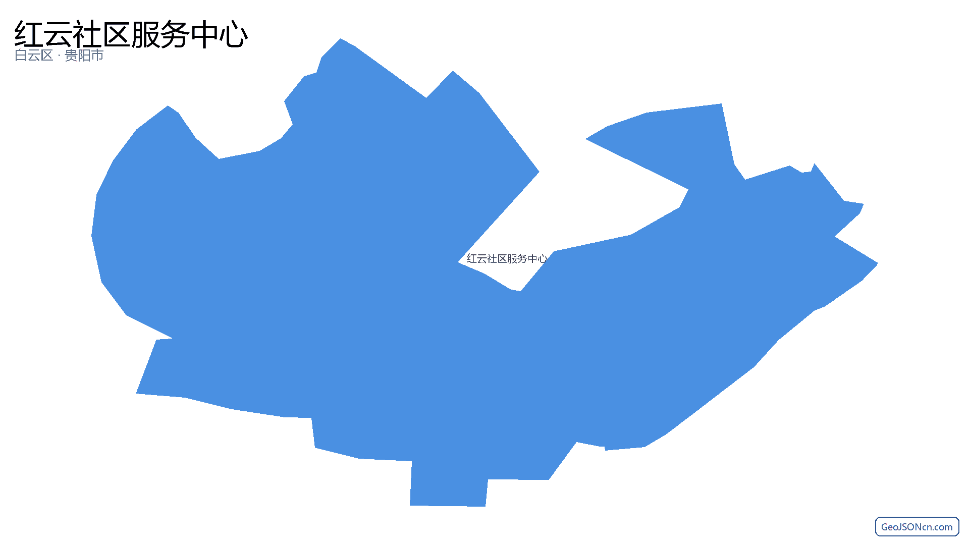 红云社区服务中心行政区划边界地图（白云区·贵阳市）,提供GeoJSON、SHP矢量边界数据下载及高清地图大图(PNG/JPG) - GeoJSONcn.com