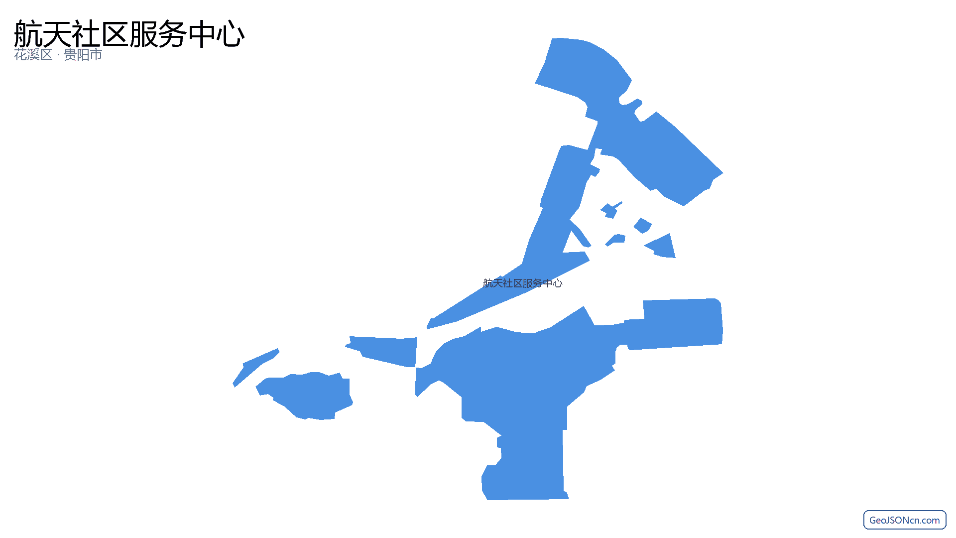 航天社区服务中心行政区划边界地图（花溪区·贵阳市）,提供GeoJSON、SHP矢量边界数据下载及高清地图大图(PNG/JPG) - GeoJSONcn.com