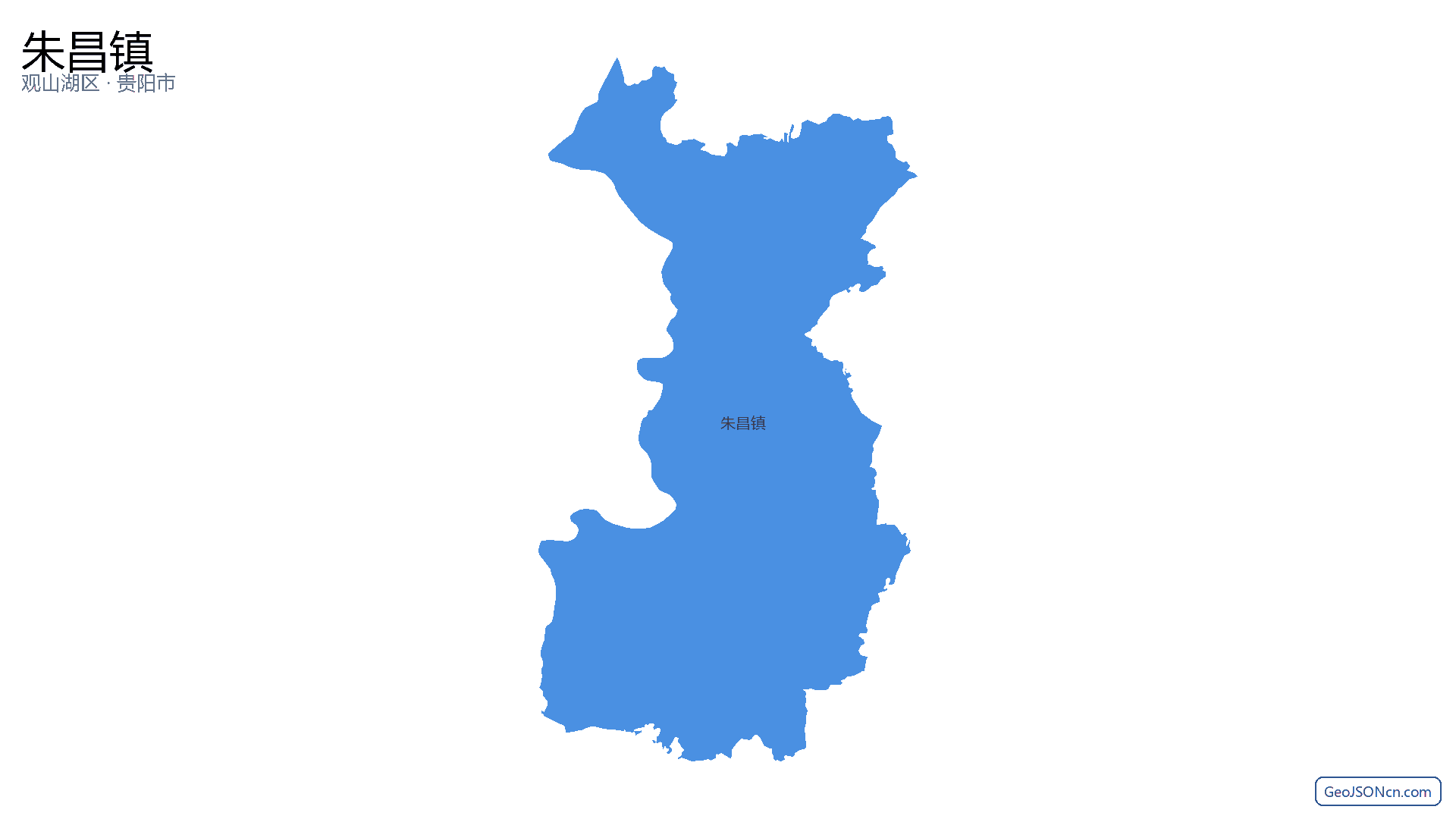 朱昌镇行政区划边界地图(观山湖区·贵阳市),提供GeoJSON、SHP矢量边界数据下载及高清地图大图(PNG/JPG) - GeoJSONcn.com