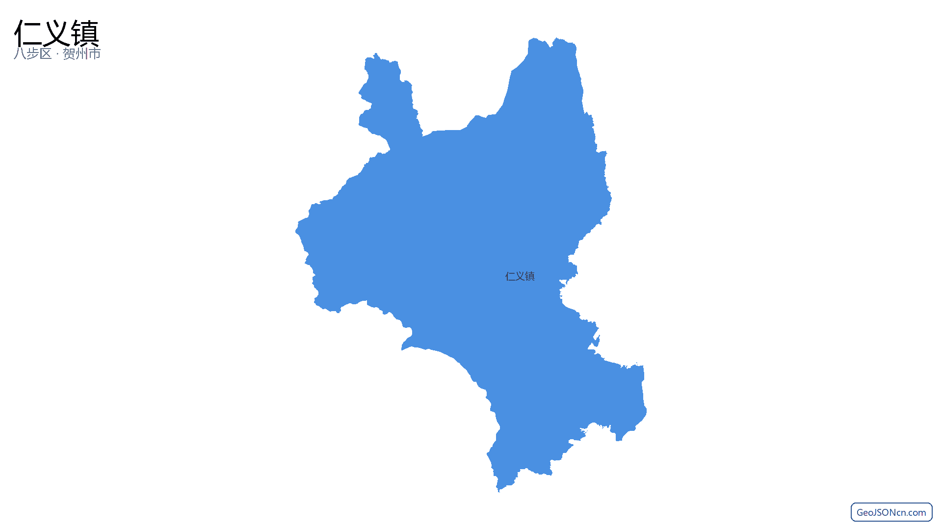 仁义镇行政区划边界地图（八步区·贺州市）,提供GeoJSON、SHP矢量边界数据下载及高清地图大图(PNG/JPG) - GeoJSONcn.com
