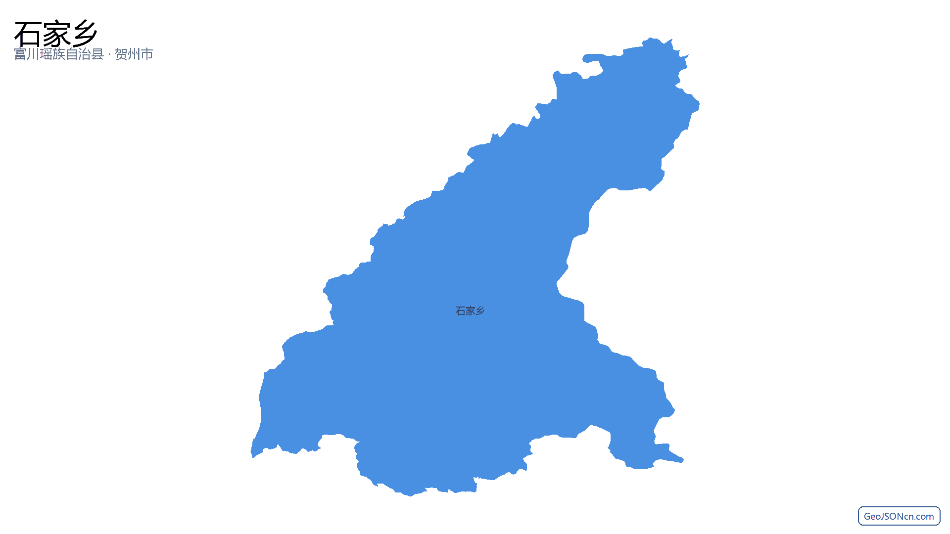 石家乡行政区划边界地图（富川瑶族自治县·贺州市）,提供GeoJSON、SHP矢量边界数据下载及高清地图大图(PNG/JPG) - GeoJSONcn.com
