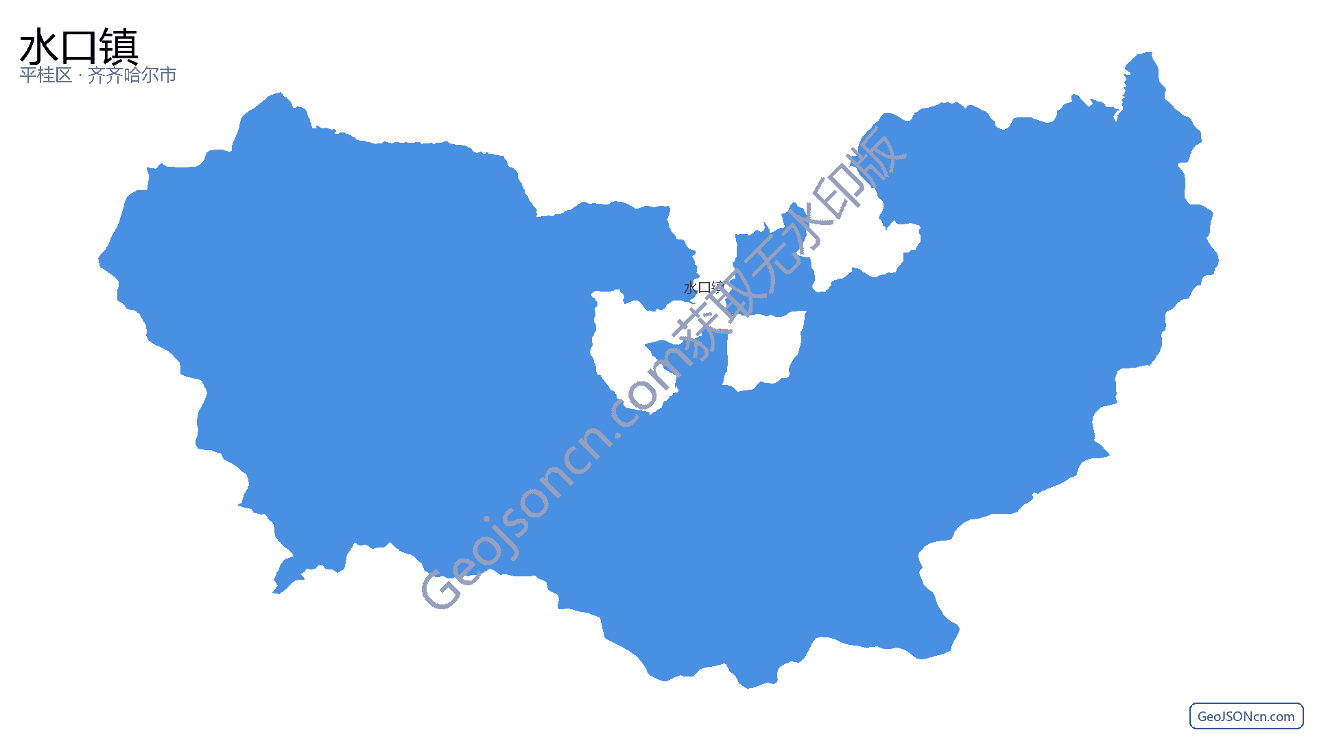 水口镇行政区划边界地图（平桂区·贺州市）,提供GeoJSON、SHP矢量边界数据下载及高清地图大图(PNG/JPG) - GeoJSONcn.com
