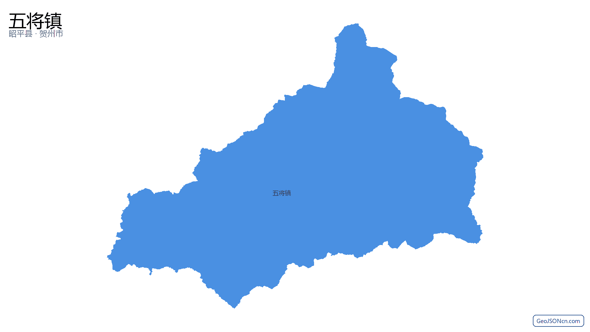 五将镇行政区划边界地图（昭平县·贺州市）,提供GeoJSON、SHP矢量边界数据下载及高清地图大图(PNG/JPG) - GeoJSONcn.com