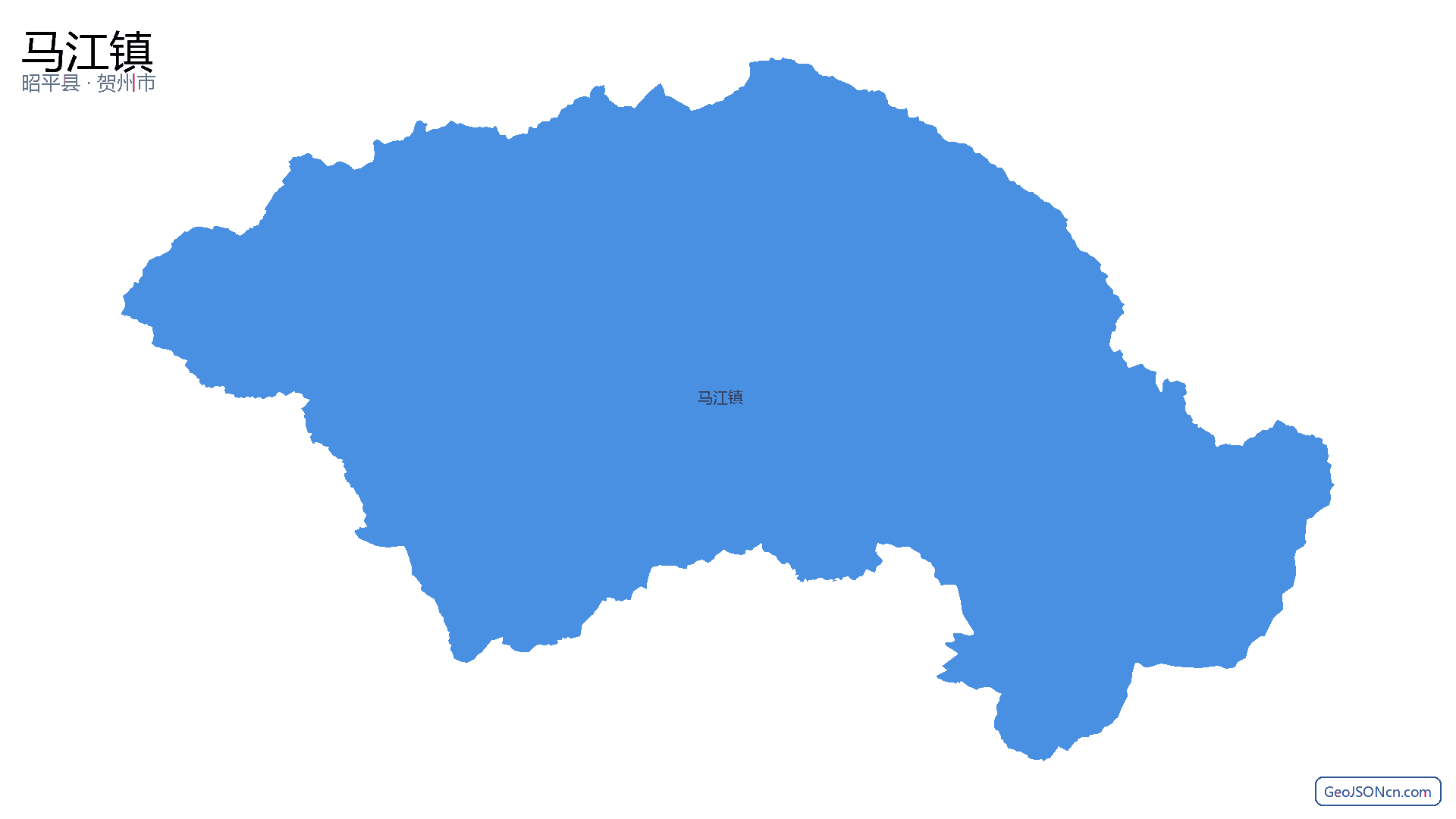 马江镇行政区划边界地图（昭平县·贺州市）,提供GeoJSON、SHP矢量边界数据下载及高清地图大图(PNG/JPG) - GeoJSONcn.com