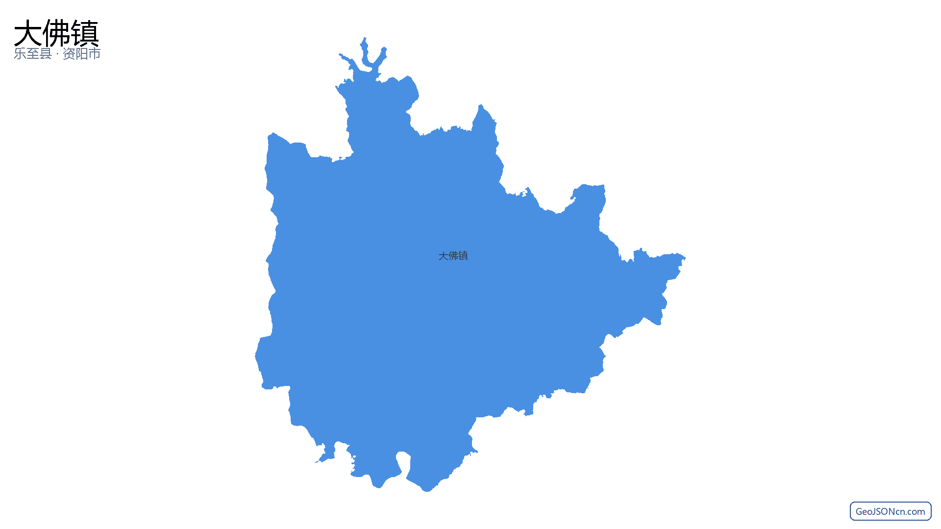 大佛镇行政区划边界地图（乐至县·资阳市）,提供GeoJSON、SHP矢量边界数据下载及高清地图大图(PNG/JPG) - GeoJSONcn.com