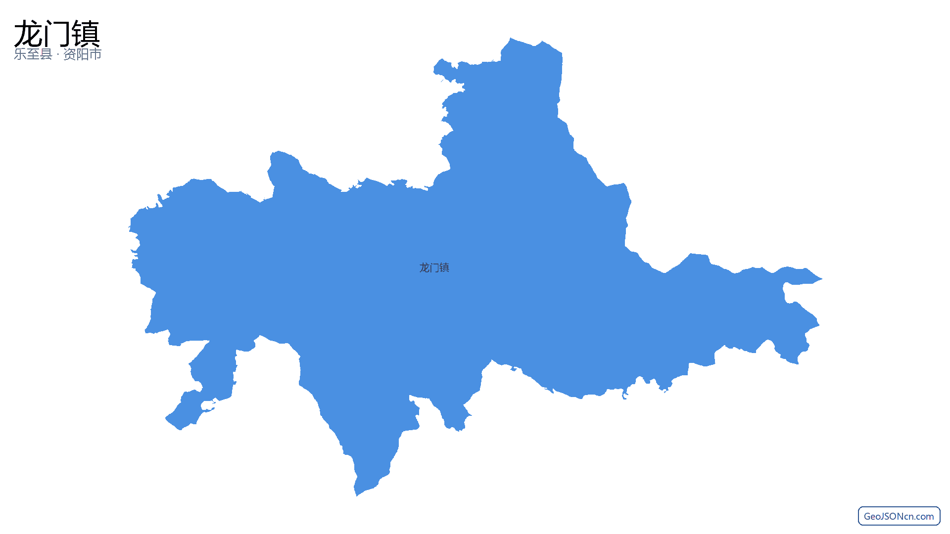 龙门镇行政区划边界地图（乐至县·资阳市）,提供GeoJSON、SHP矢量边界数据下载及高清地图大图(PNG/JPG) - GeoJSONcn.com