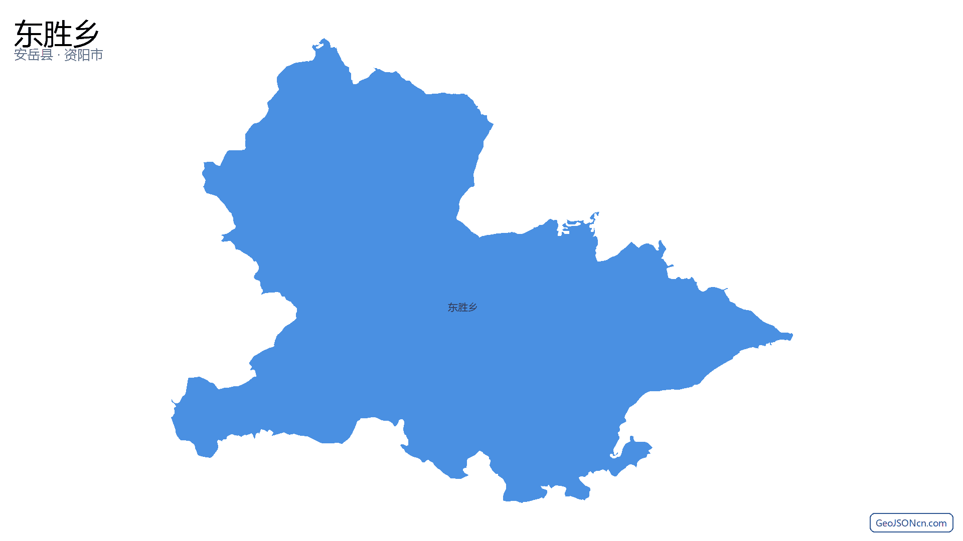 东胜乡行政区划边界地图（安岳县·资阳市）,提供GeoJSON、SHP矢量边界数据下载及高清地图大图(PNG/JPG) - GeoJSONcn.com