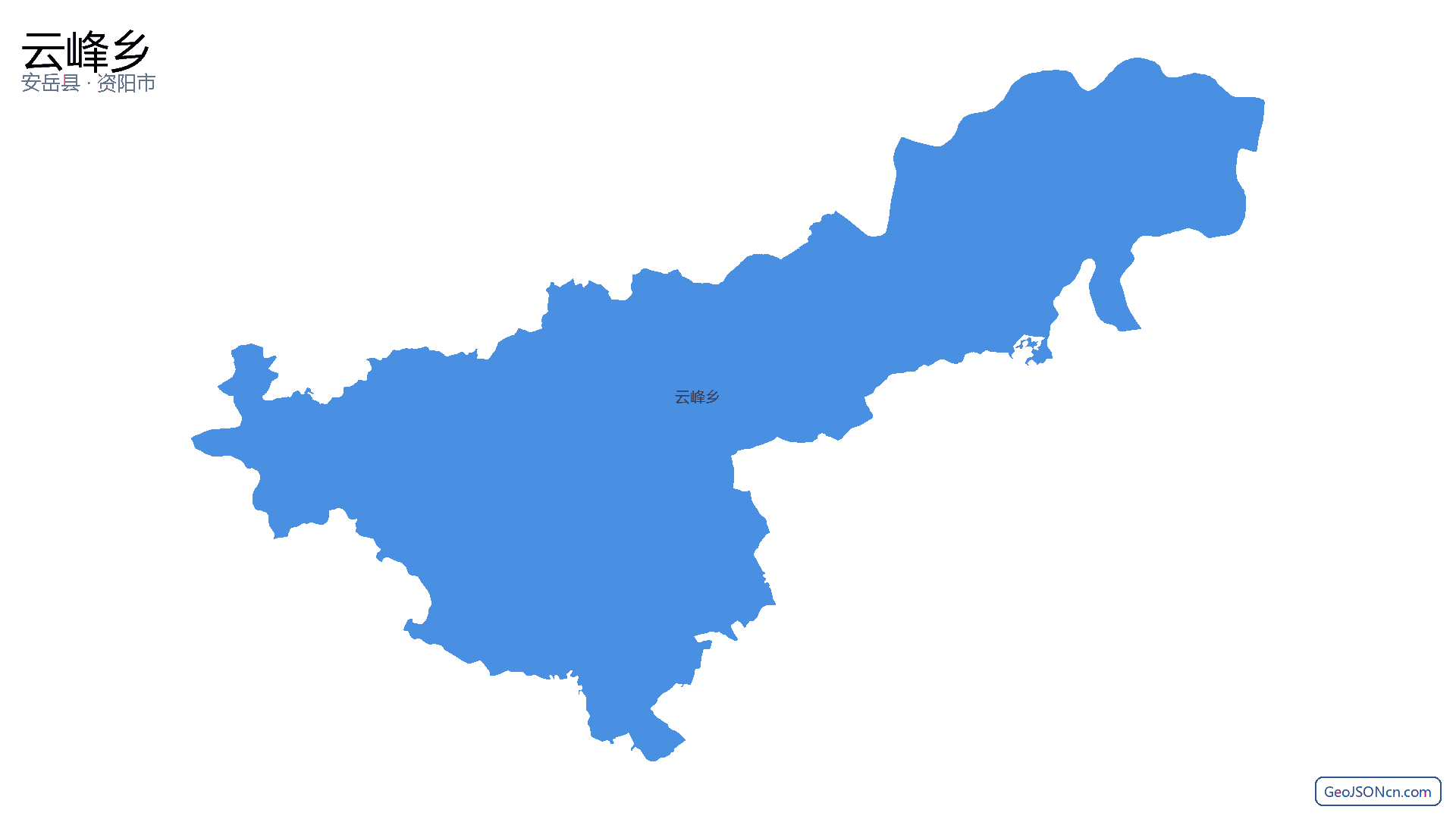 云峰乡行政区划边界地图（安岳县·资阳市）,提供GeoJSON、SHP矢量边界数据下载及高清地图大图(PNG/JPG) - GeoJSONcn.com