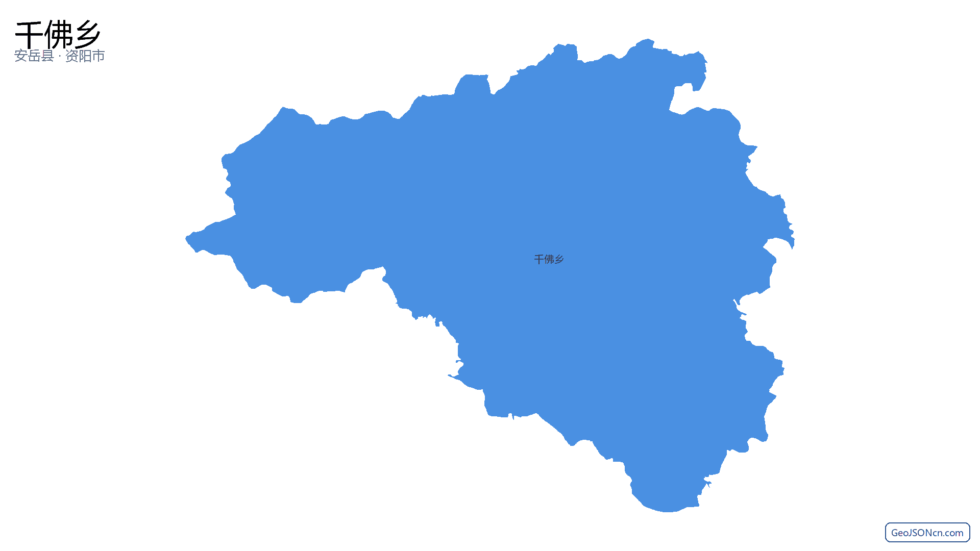 千佛乡行政区划边界地图（安岳县·资阳市）,提供GeoJSON、SHP矢量边界数据下载及高清地图大图(PNG/JPG) - GeoJSONcn.com