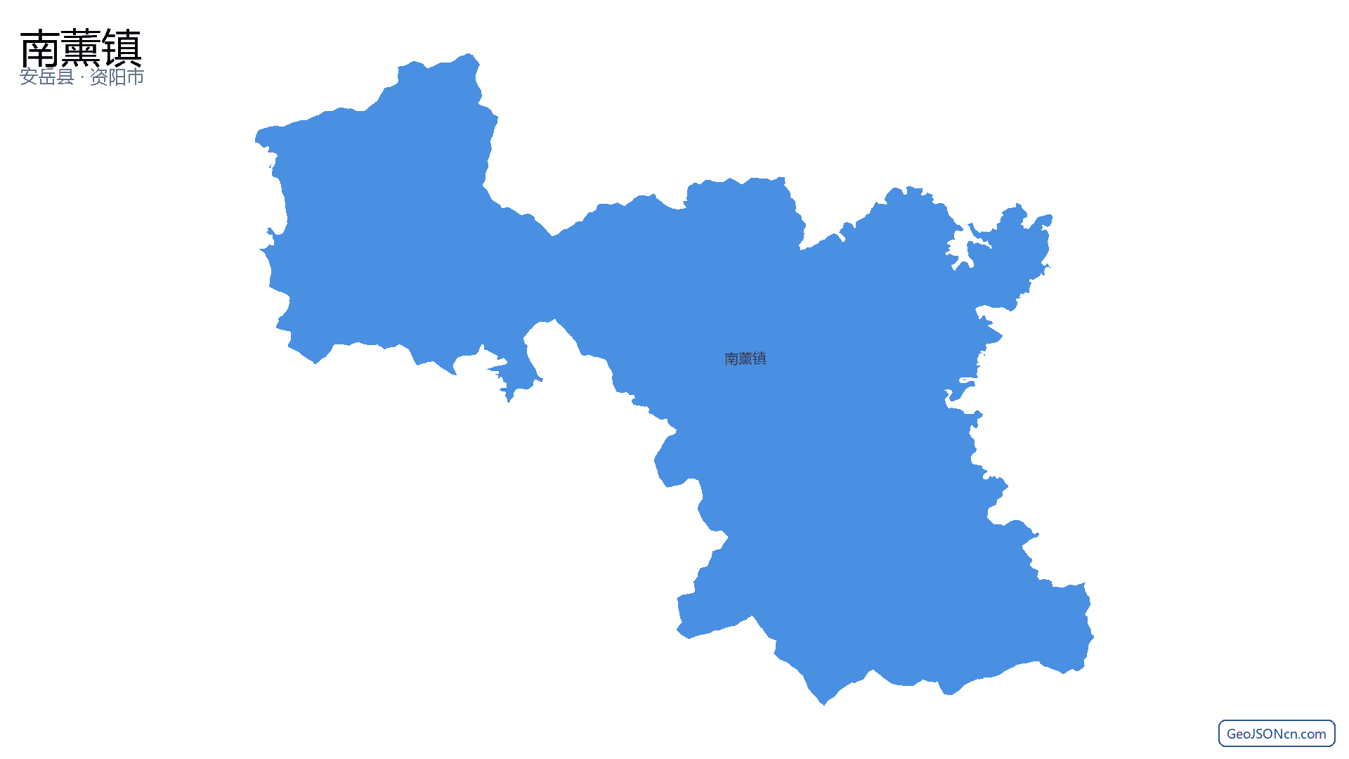 南薰镇行政区划边界地图(安岳县·资阳市),提供GeoJSON、SHP矢量边界数据下载及高清地图大图(PNG/JPG) - GeoJSONcn.com
