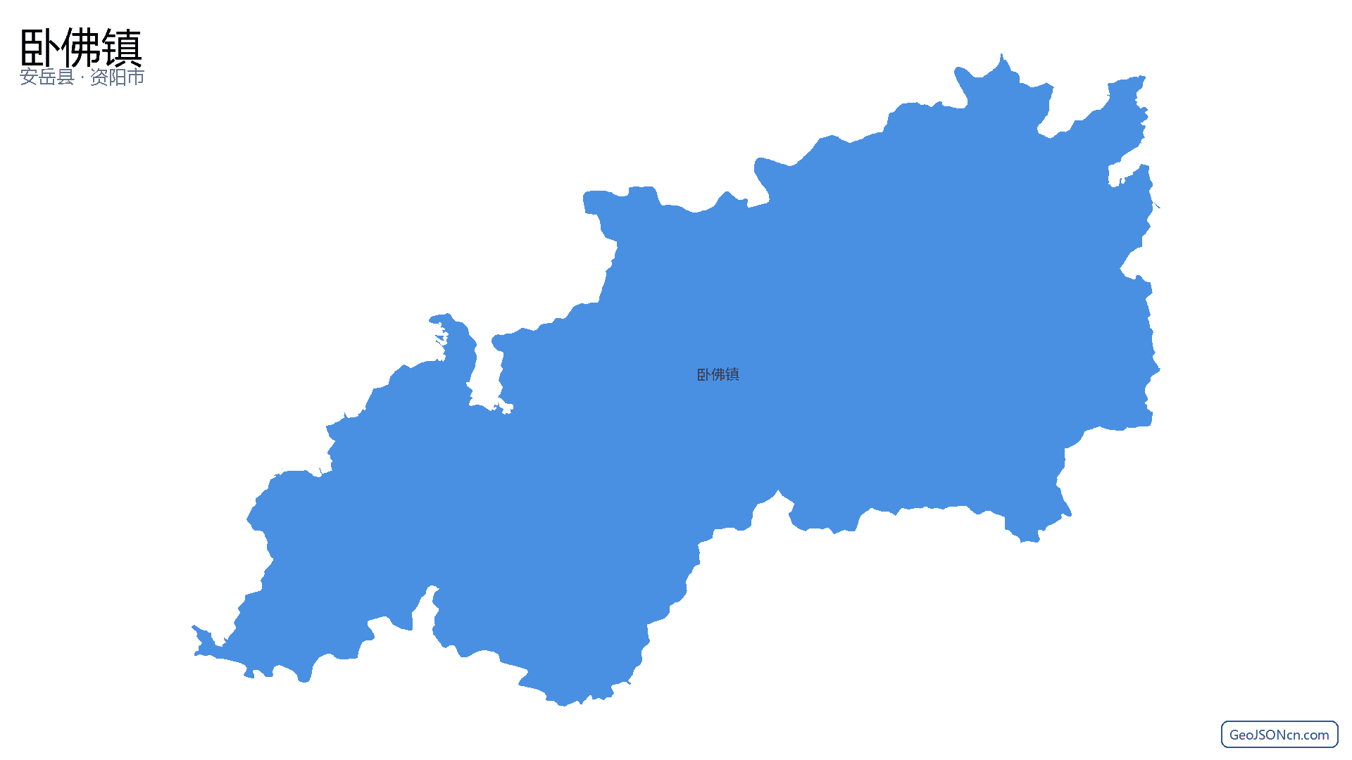 卧佛镇行政区划边界地图（安岳县·资阳市）,提供GeoJSON、SHP矢量边界数据下载及高清地图大图(PNG/JPG) - GeoJSONcn.com