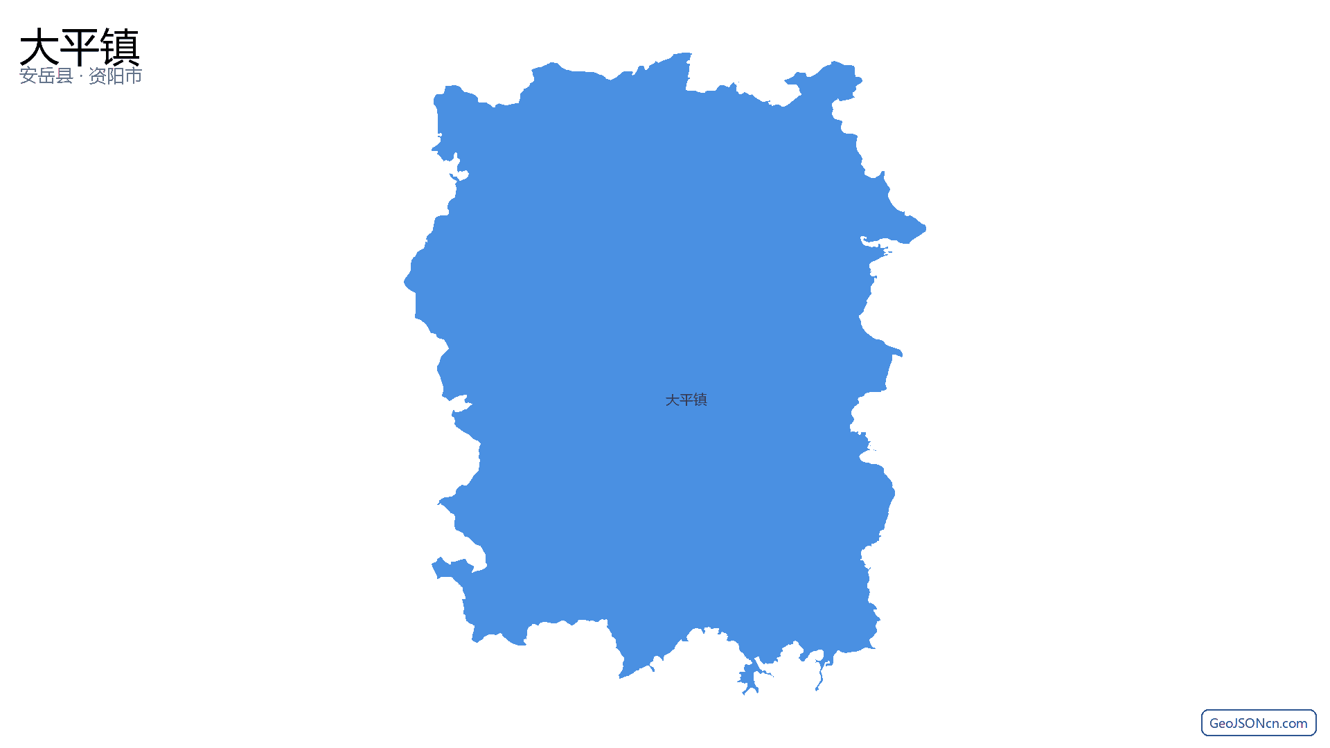 大平镇行政区划边界地图（安岳县·资阳市）,提供GeoJSON、SHP矢量边界数据下载及高清地图大图(PNG/JPG) - GeoJSONcn.com