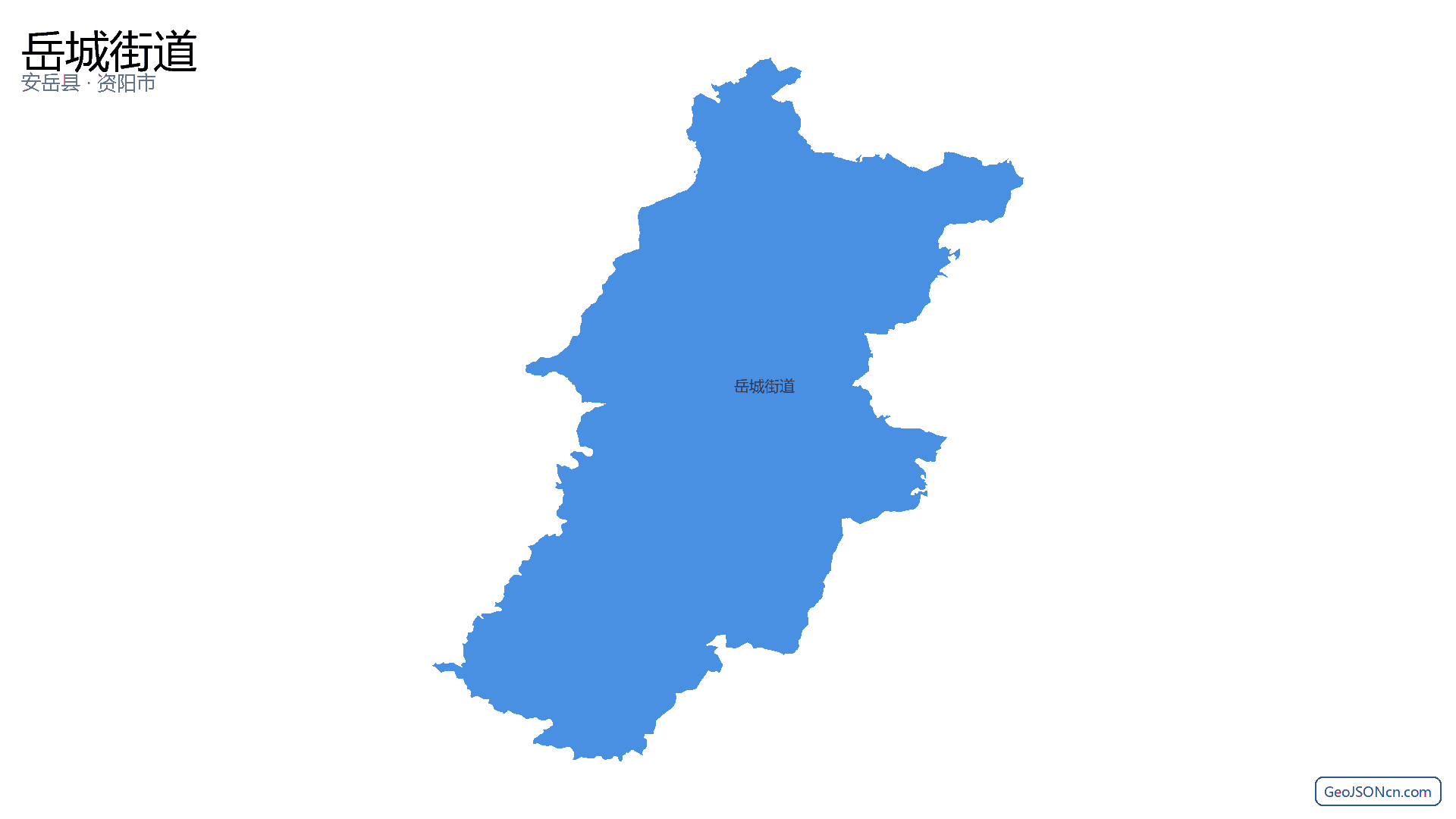 岳城街道行政区划边界地图(安岳县·资阳市),提供GeoJSON、SHP矢量边界数据下载及高清地图大图(PNG/JPG) - GeoJSONcn.com