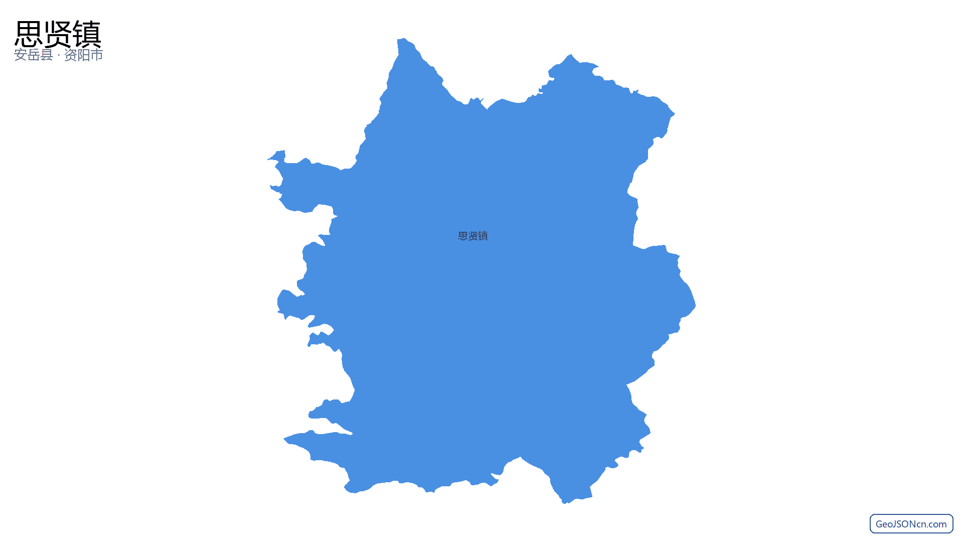 思贤镇行政区划边界地图（安岳县·资阳市）,提供GeoJSON、SHP矢量边界数据下载及高清地图大图(PNG/JPG) - GeoJSONcn.com