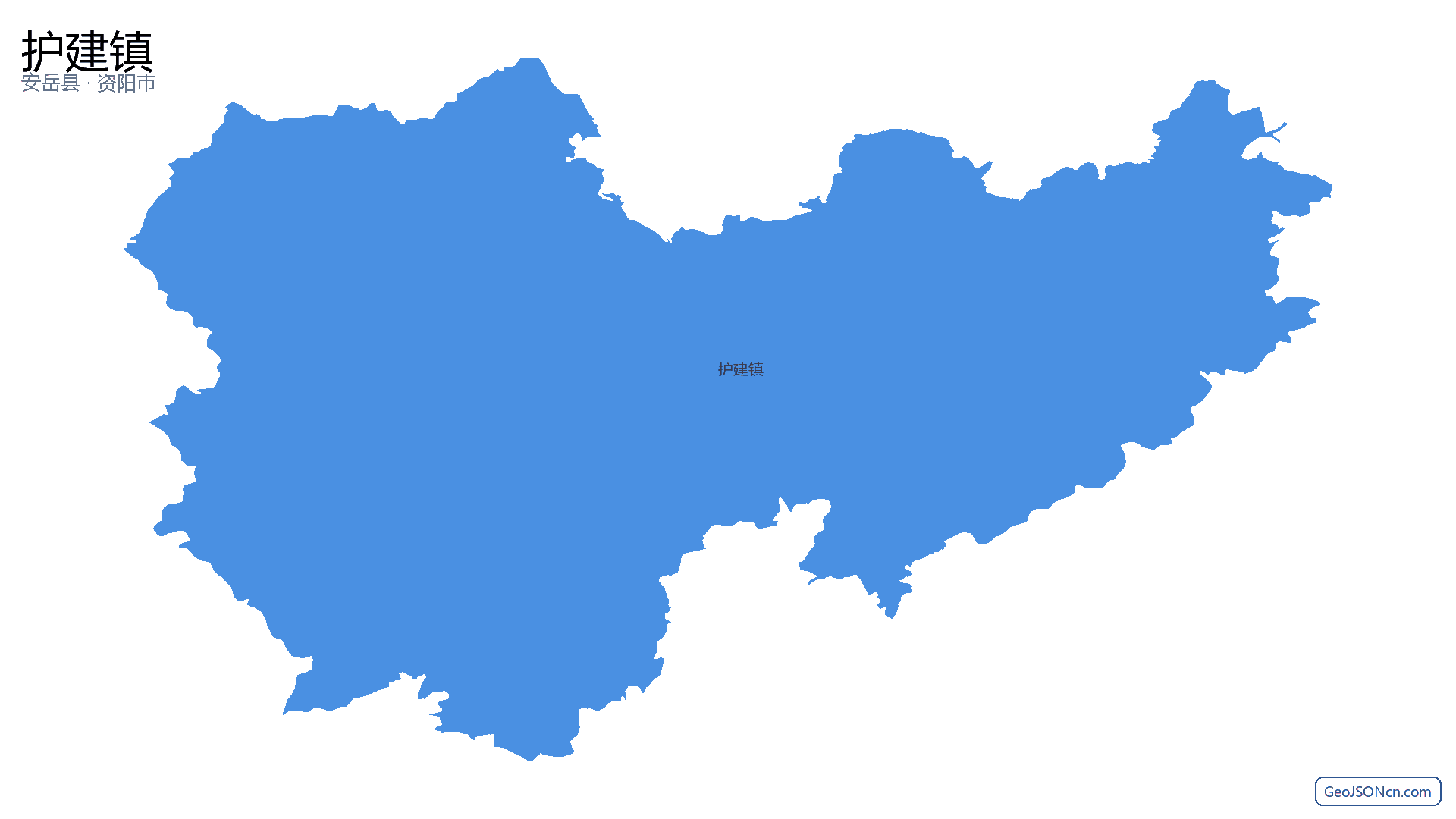 护建镇行政区划边界地图（安岳县·资阳市）,提供GeoJSON、SHP矢量边界数据下载及高清地图大图(PNG/JPG) - GeoJSONcn.com