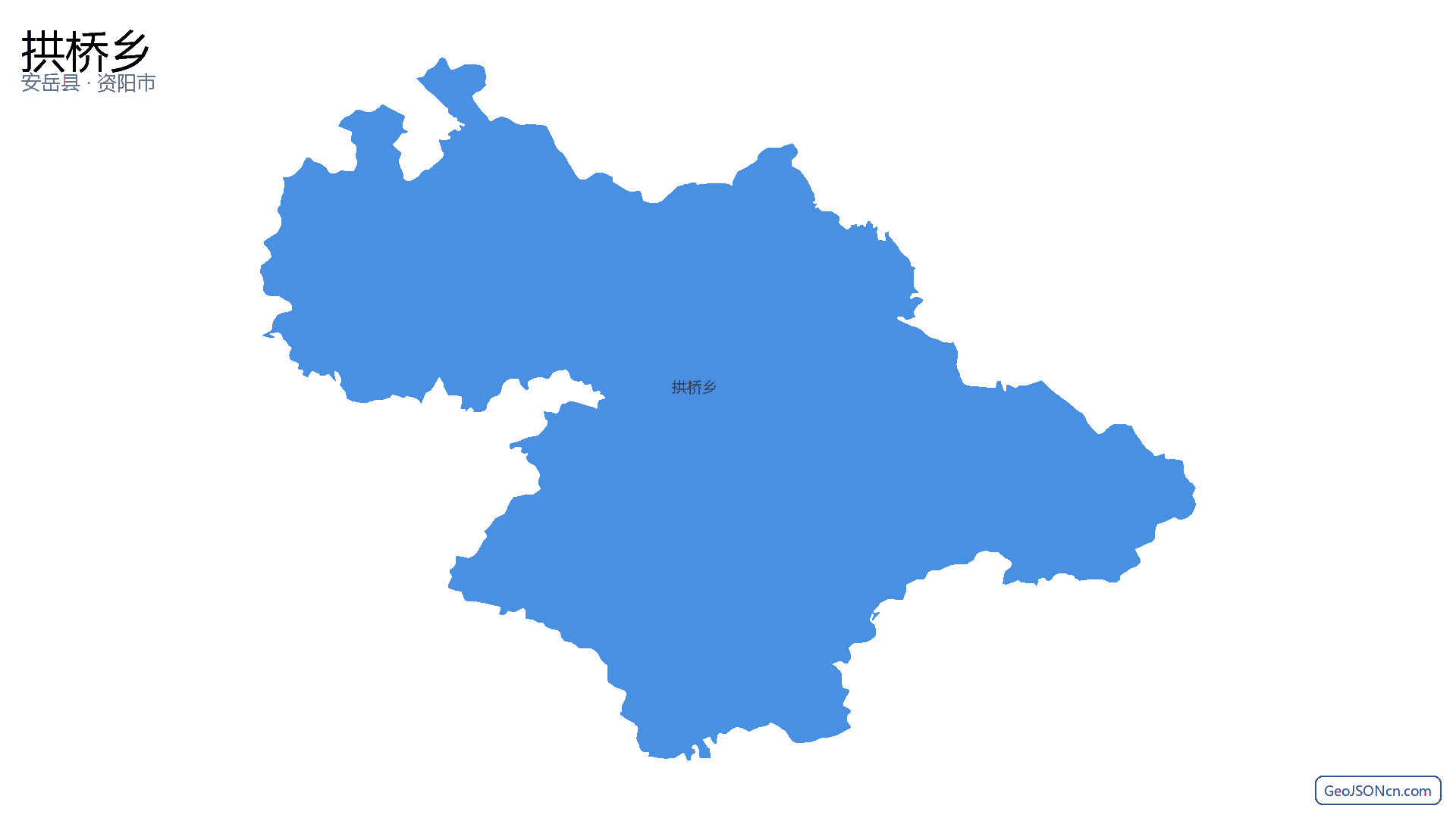 拱桥乡行政区划边界地图（安岳县·资阳市）,提供GeoJSON、SHP矢量边界数据下载及高清地图大图(PNG/JPG) - GeoJSONcn.com