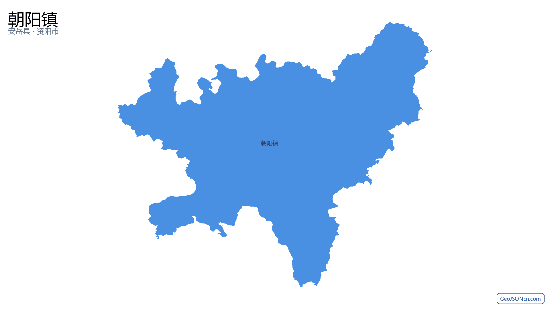朝阳镇行政区划边界地图（安岳县·资阳市）,提供GeoJSON、SHP矢量边界数据下载及高清地图大图(PNG/JPG) - GeoJSONcn.com