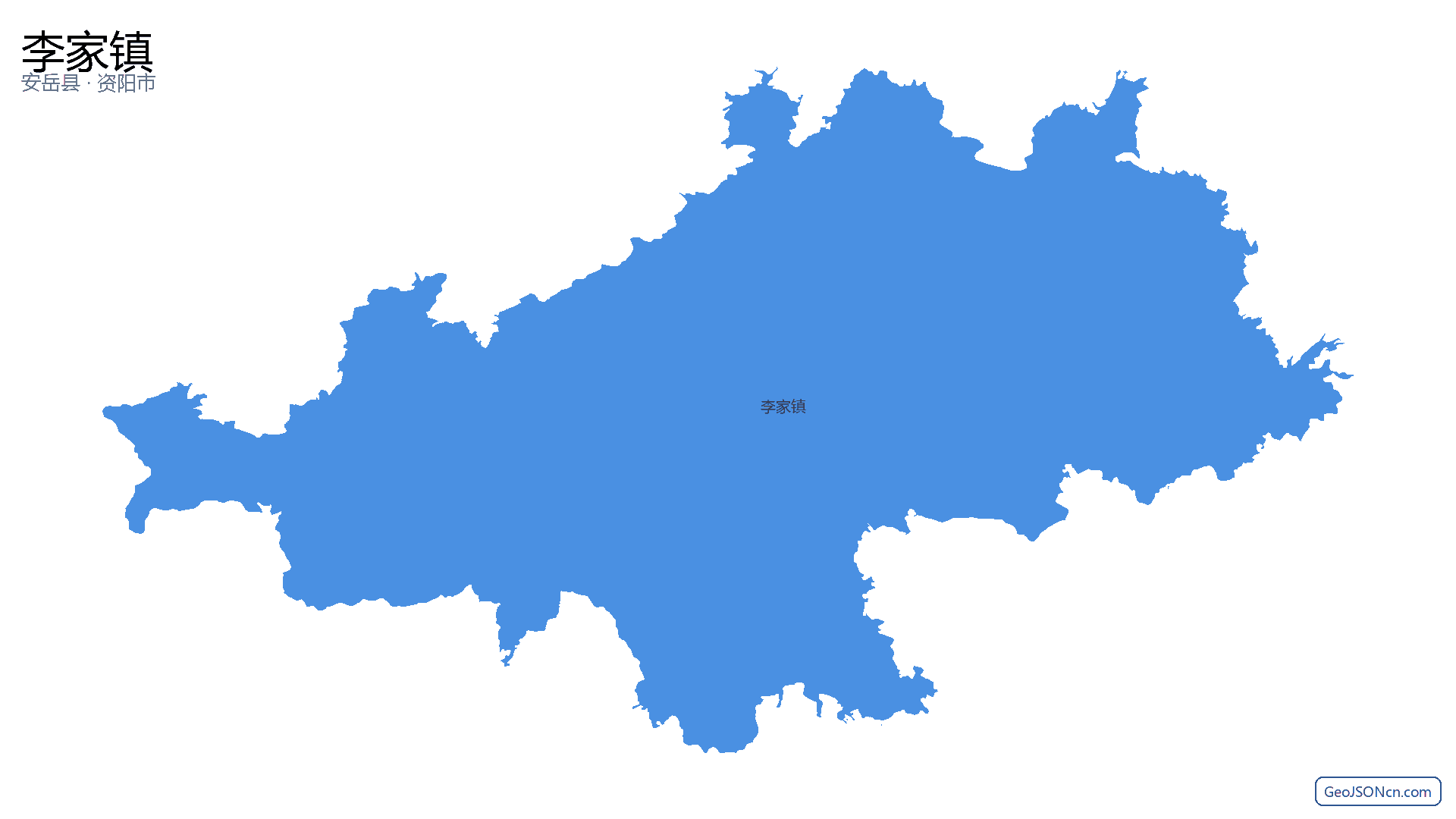 李家镇行政区划边界地图（安岳县·资阳市）,提供GeoJSON、SHP矢量边界数据下载及高清地图大图(PNG/JPG) - GeoJSONcn.com