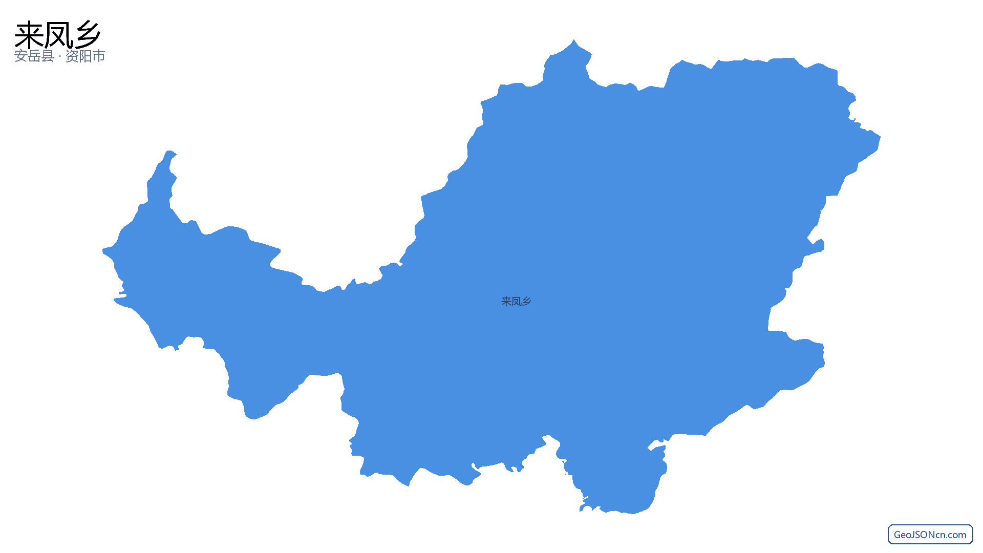 来凤乡行政区划边界地图（安岳县·资阳市）,提供GeoJSON、SHP矢量边界数据下载及高清地图大图(PNG/JPG) - GeoJSONcn.com