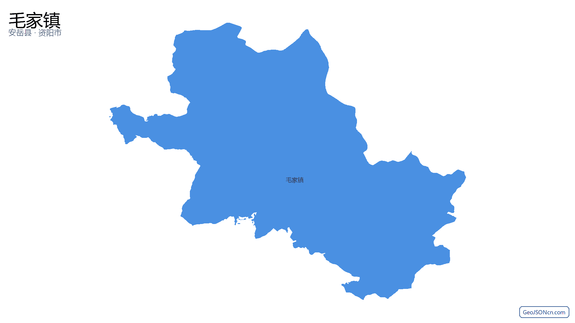 毛家镇行政区划边界地图（安岳县·资阳市）,提供GeoJSON、SHP矢量边界数据下载及高清地图大图(PNG/JPG) - GeoJSONcn.com