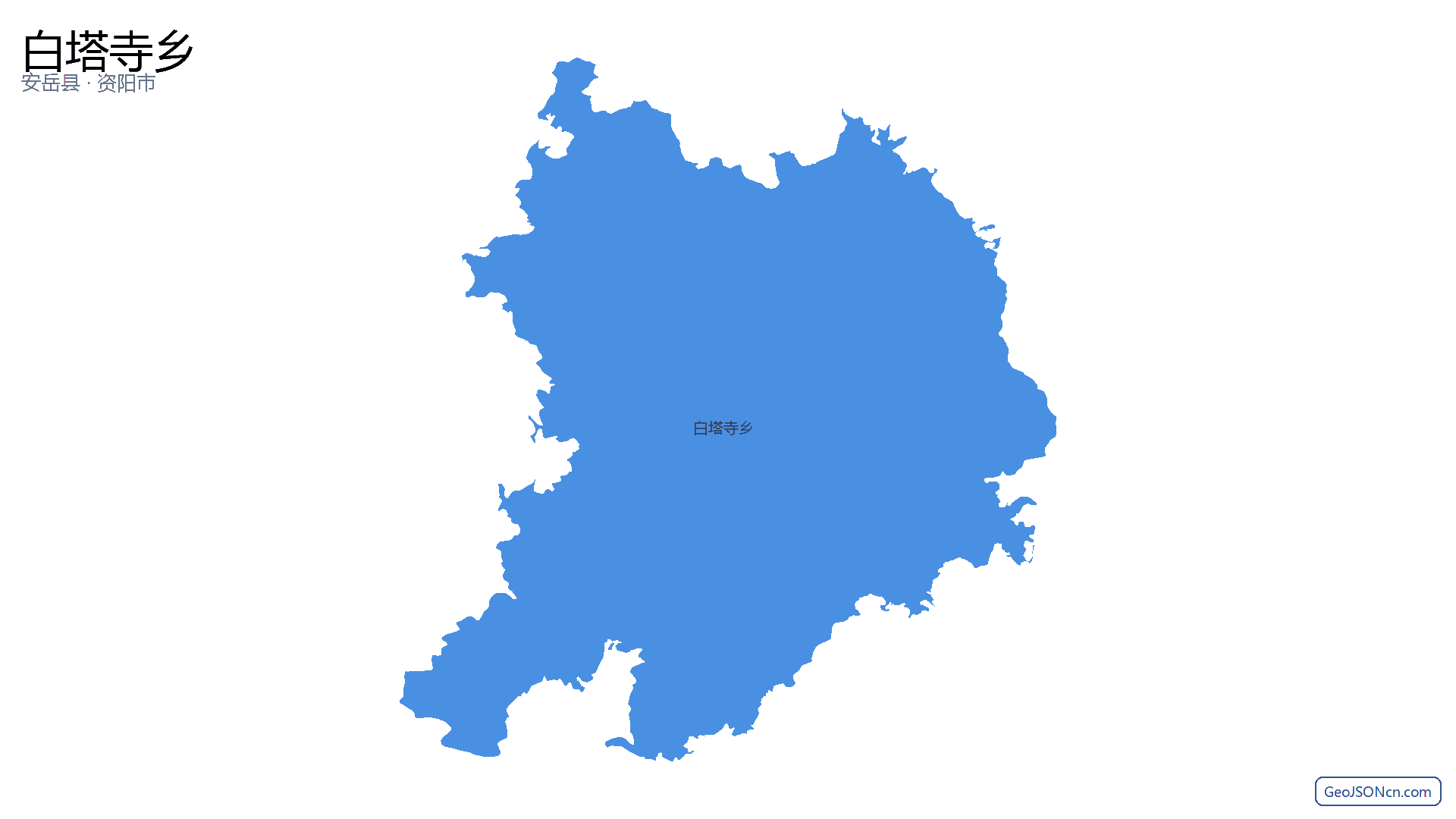 白塔寺乡行政区划边界地图（安岳县·资阳市）,提供GeoJSON、SHP矢量边界数据下载及高清地图大图(PNG/JPG) - GeoJSONcn.com