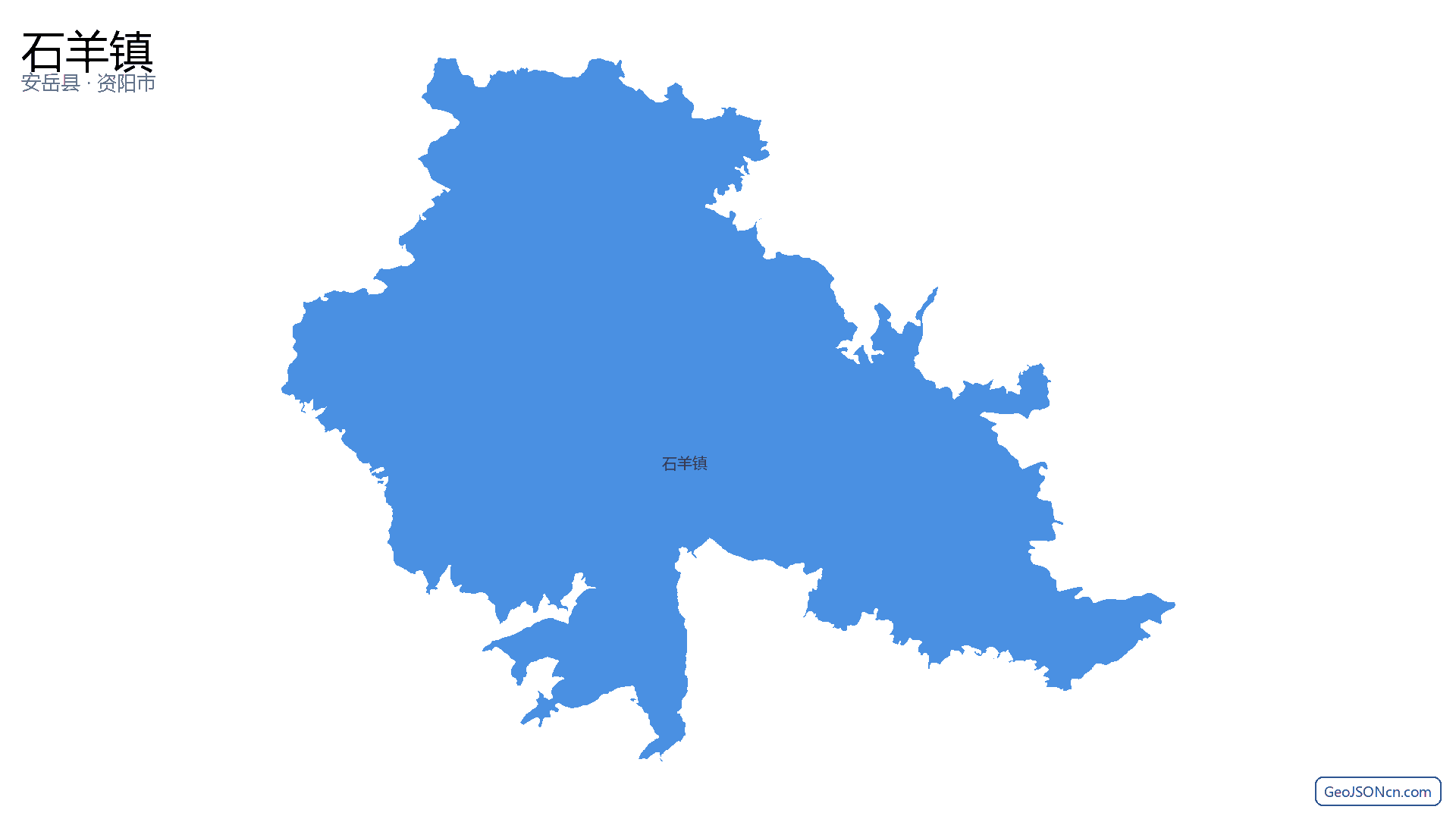 石羊镇行政区划边界地图(安岳县·资阳市),提供GeoJSON、SHP矢量边界数据下载及高清地图大图(PNG/JPG) - GeoJSONcn.com