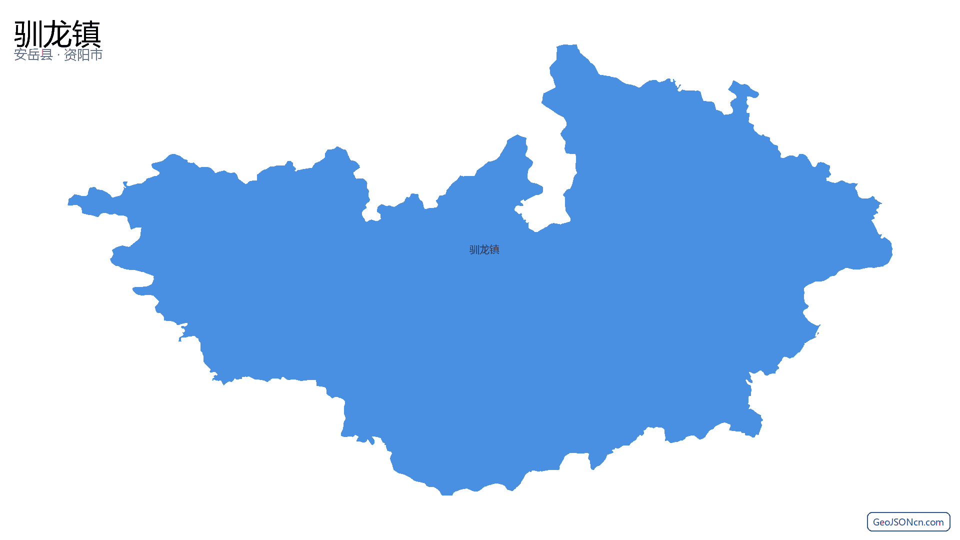 驯龙镇行政区划边界地图（安岳县·资阳市）,提供GeoJSON、SHP矢量边界数据下载及高清地图大图(PNG/JPG) - GeoJSONcn.com