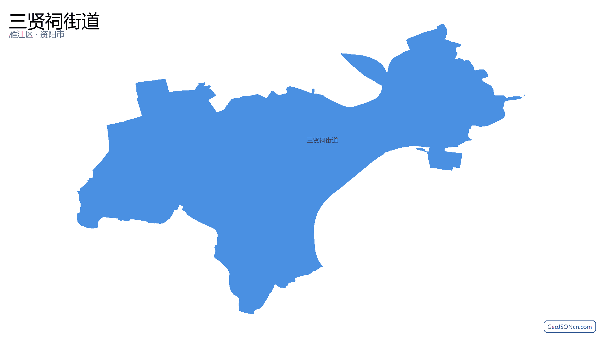 三贤祠街道行政区划边界地图（雁江区·资阳市）,提供GeoJSON、SHP矢量边界数据下载及高清地图大图(PNG/JPG) - GeoJSONcn.com