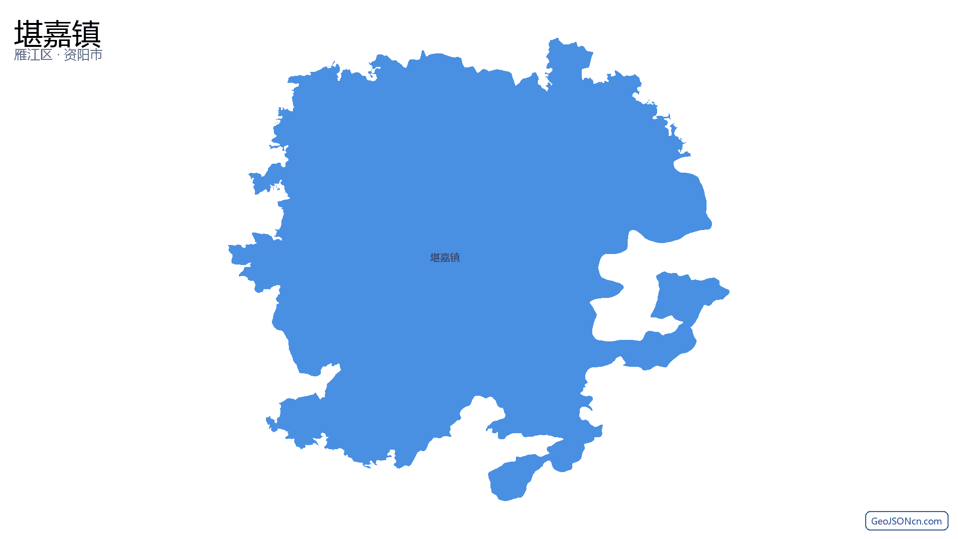 堪嘉镇行政区划边界地图(雁江区·资阳市),提供GeoJSON、SHP矢量边界数据下载及高清地图大图(PNG/JPG) - GeoJSONcn.com