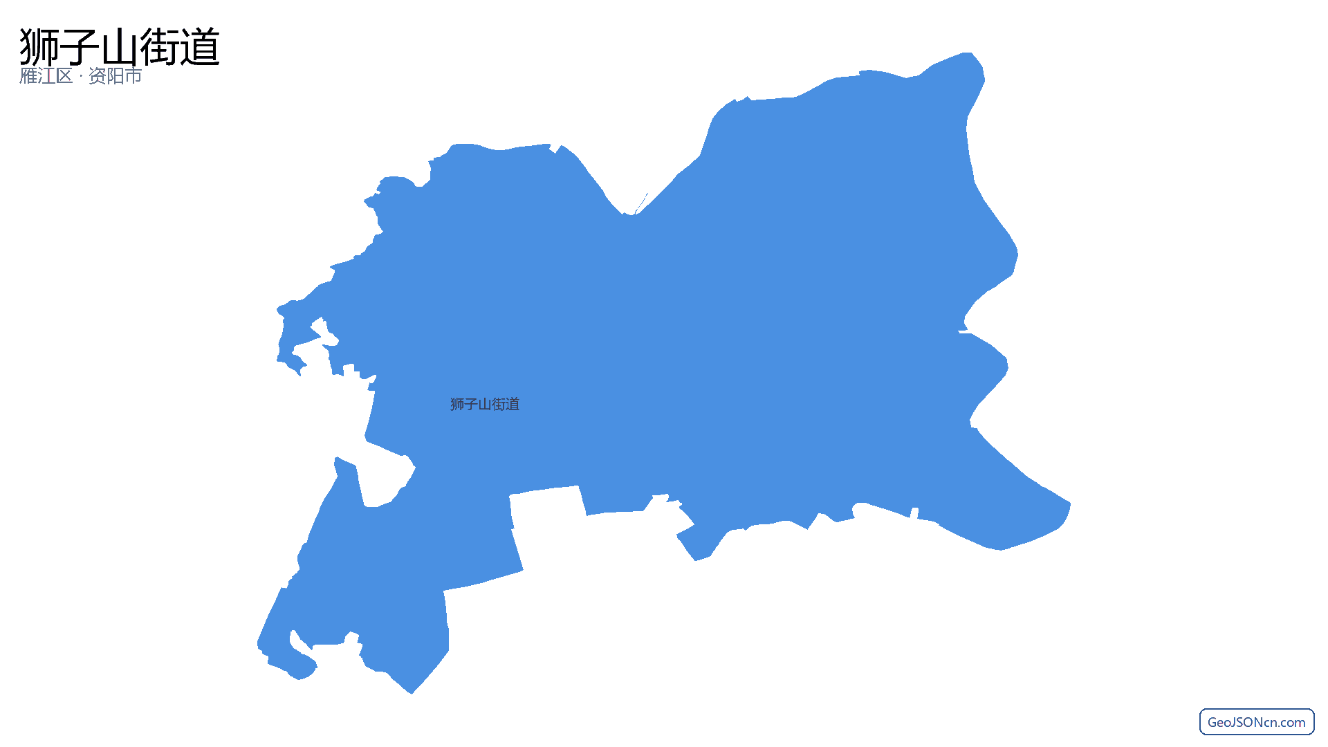 狮子山街道行政区划边界地图(雁江区·资阳市),提供GeoJSON、SHP矢量边界数据下载及高清地图大图(PNG/JPG) - GeoJSONcn.com