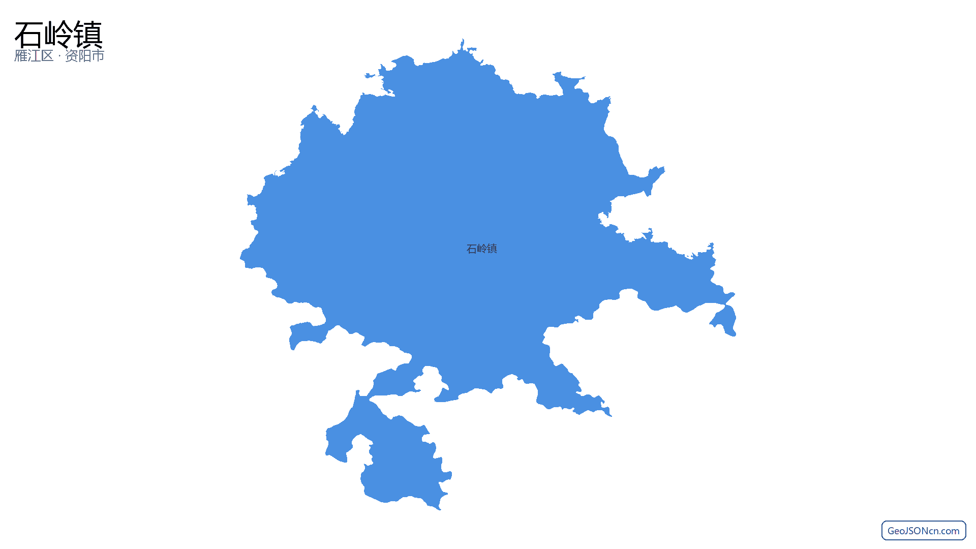 石岭镇行政区划边界地图（雁江区·资阳市）,提供GeoJSON、SHP矢量边界数据下载及高清地图大图(PNG/JPG) - GeoJSONcn.com