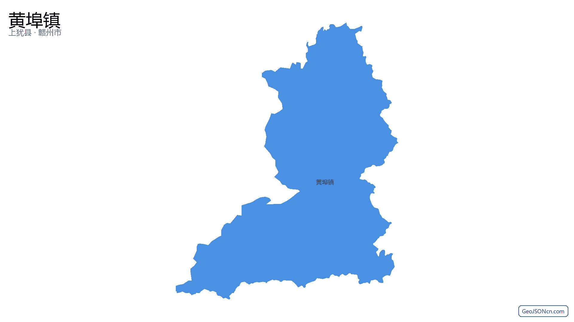 黄埠镇行政区划边界地图(上犹县·赣州市),提供GeoJSON、SHP矢量边界数据下载及高清地图大图(PNG/JPG) - GeoJSONcn.com
