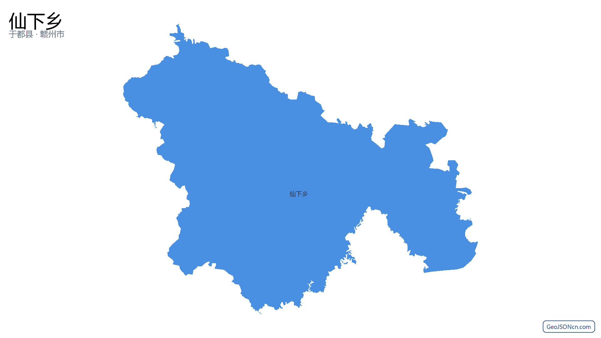 仙下乡行政区划边界地图（于都县·赣州市）,提供GeoJSON、SHP矢量边界数据下载及高清地图大图(PNG/JPG) - GeoJSONcn.com