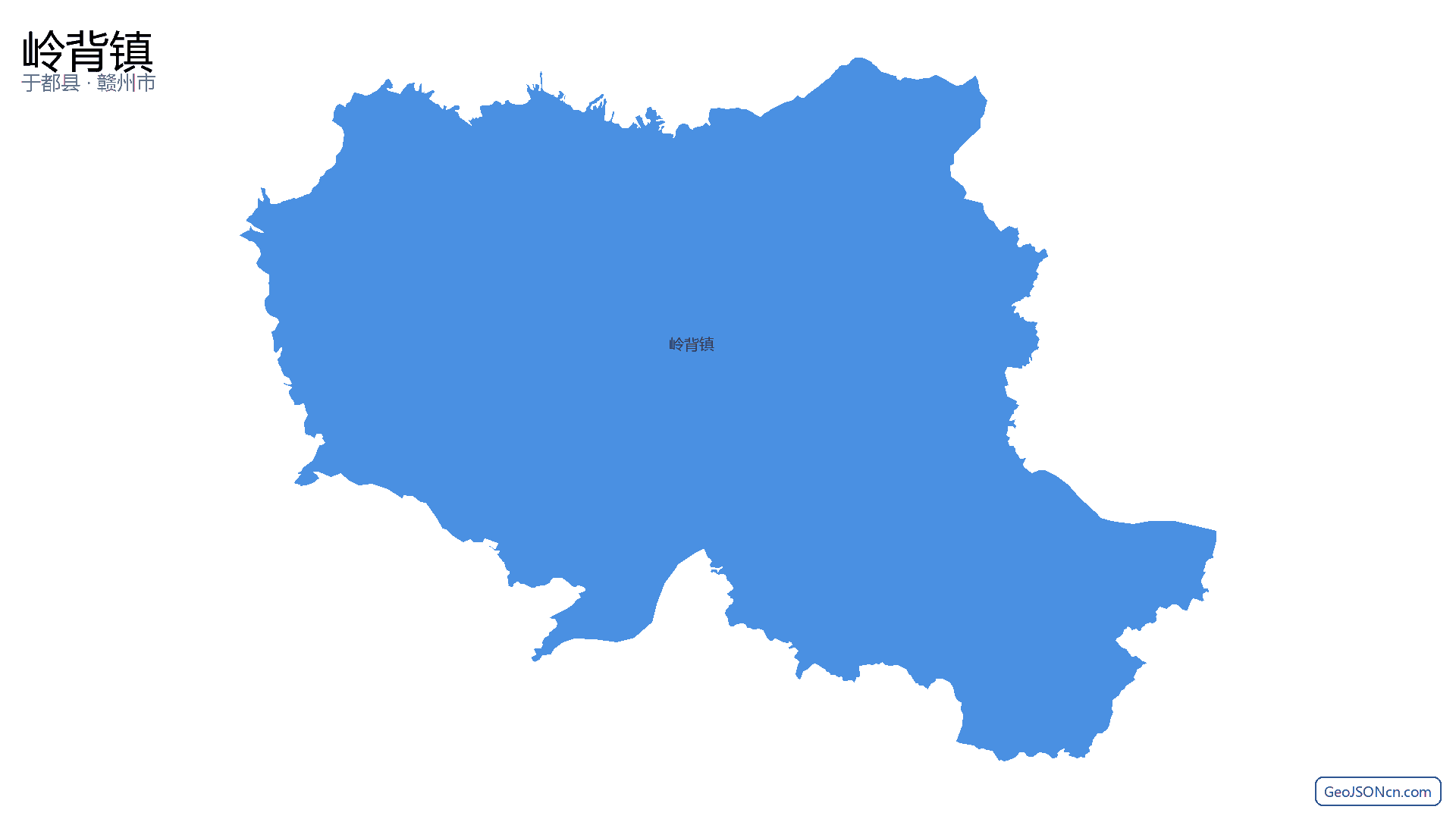 岭背镇行政区划边界地图（于都县·赣州市）,提供GeoJSON、SHP矢量边界数据下载及高清地图大图(PNG/JPG) - GeoJSONcn.com