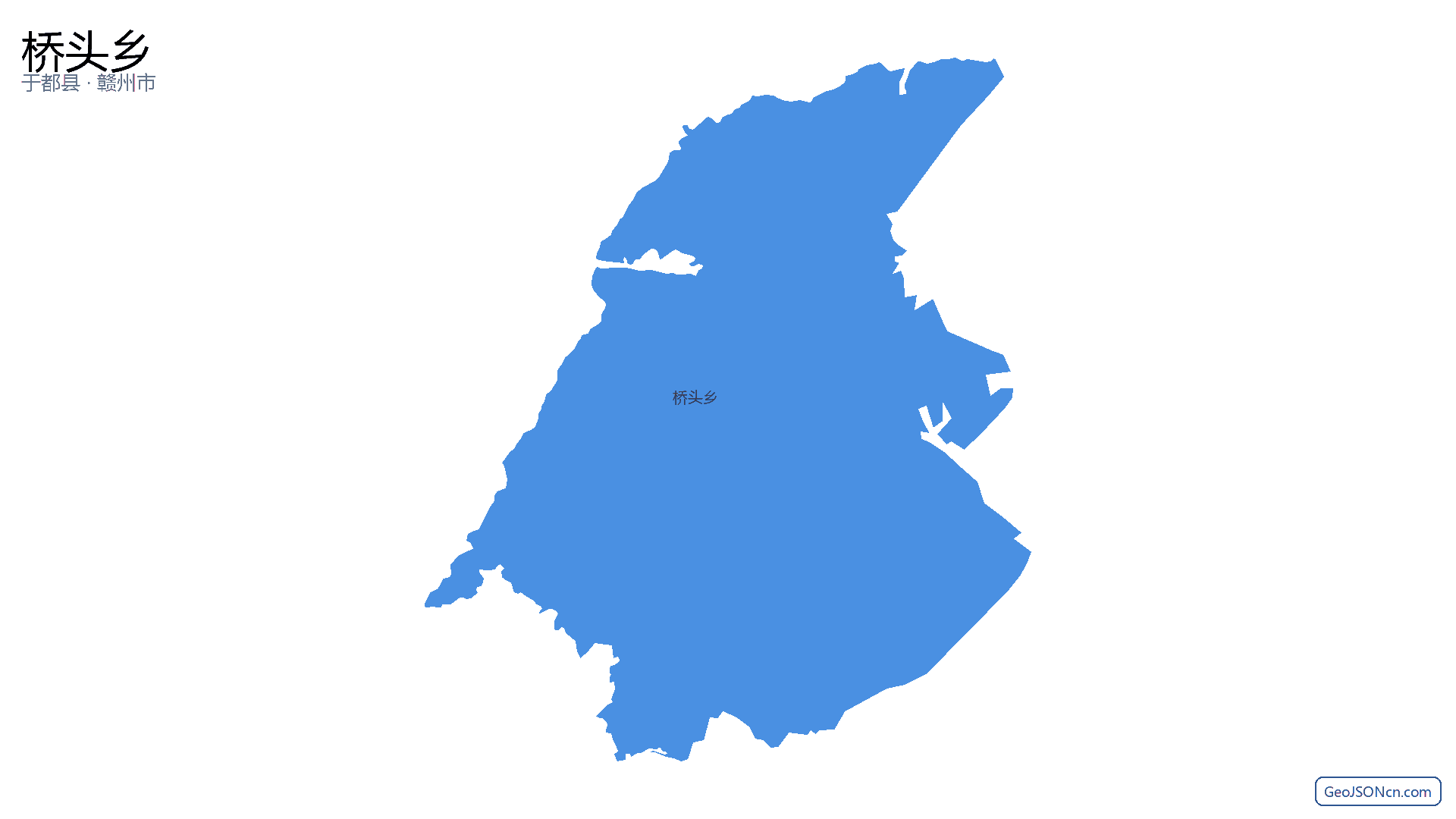 桥头乡行政区划边界地图（于都县·赣州市）,提供GeoJSON、SHP矢量边界数据下载及高清地图大图(PNG/JPG) - GeoJSONcn.com