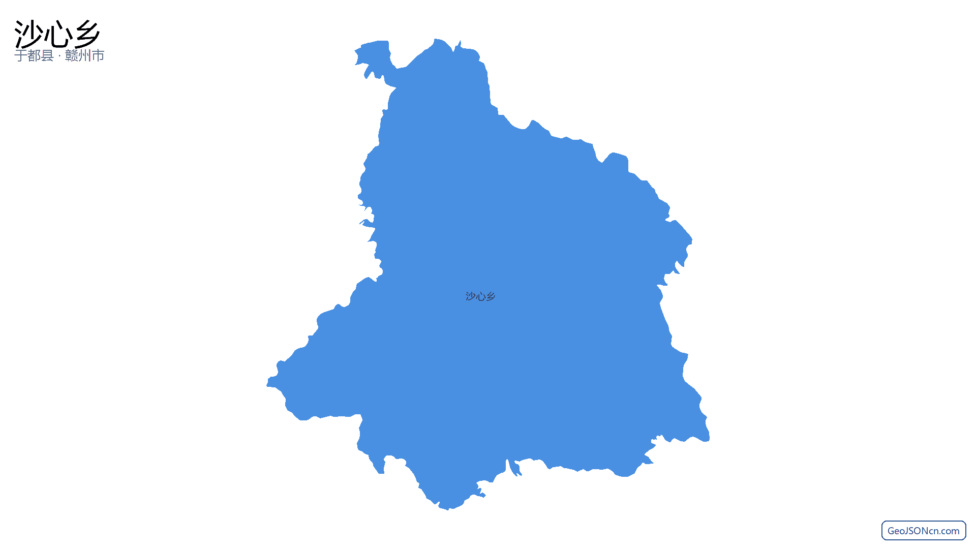 沙心乡行政区划边界地图（于都县·赣州市）,提供GeoJSON、SHP矢量边界数据下载及高清地图大图(PNG/JPG) - GeoJSONcn.com