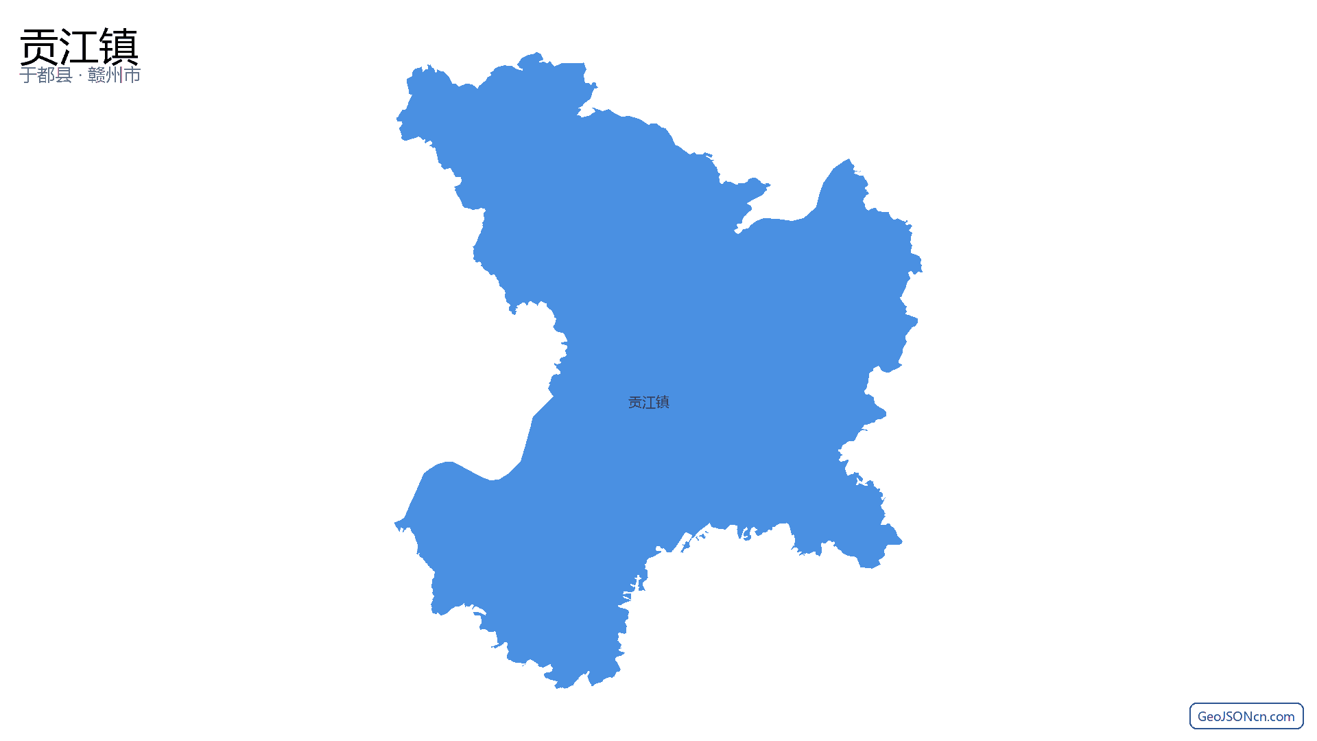 贡江镇行政区划边界地图（于都县·赣州市）,提供GeoJSON、SHP矢量边界数据下载及高清地图大图(PNG/JPG) - GeoJSONcn.com