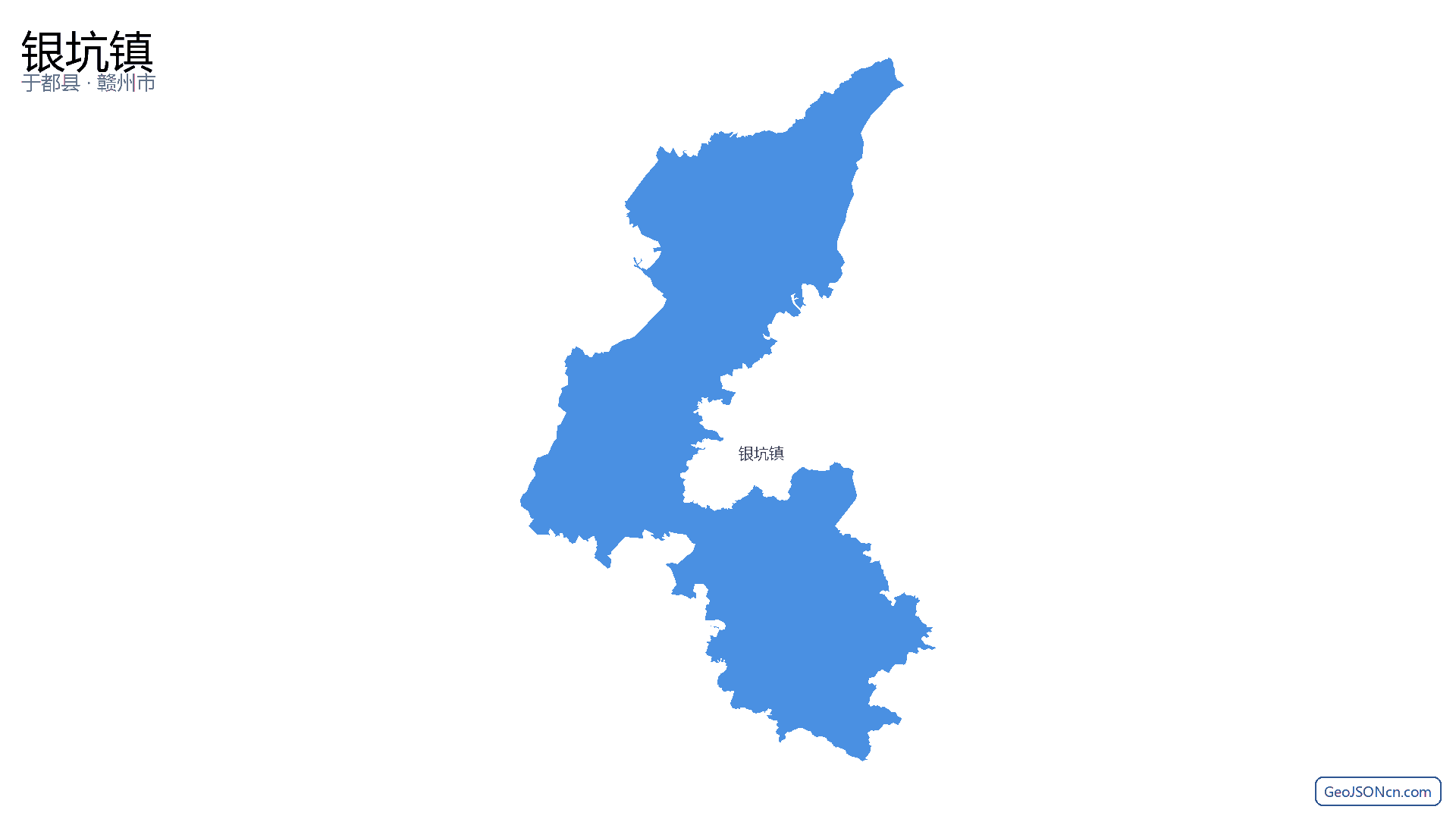 银坑镇行政区划边界地图（于都县·赣州市）,提供GeoJSON、SHP矢量边界数据下载及高清地图大图(PNG/JPG) - GeoJSONcn.com