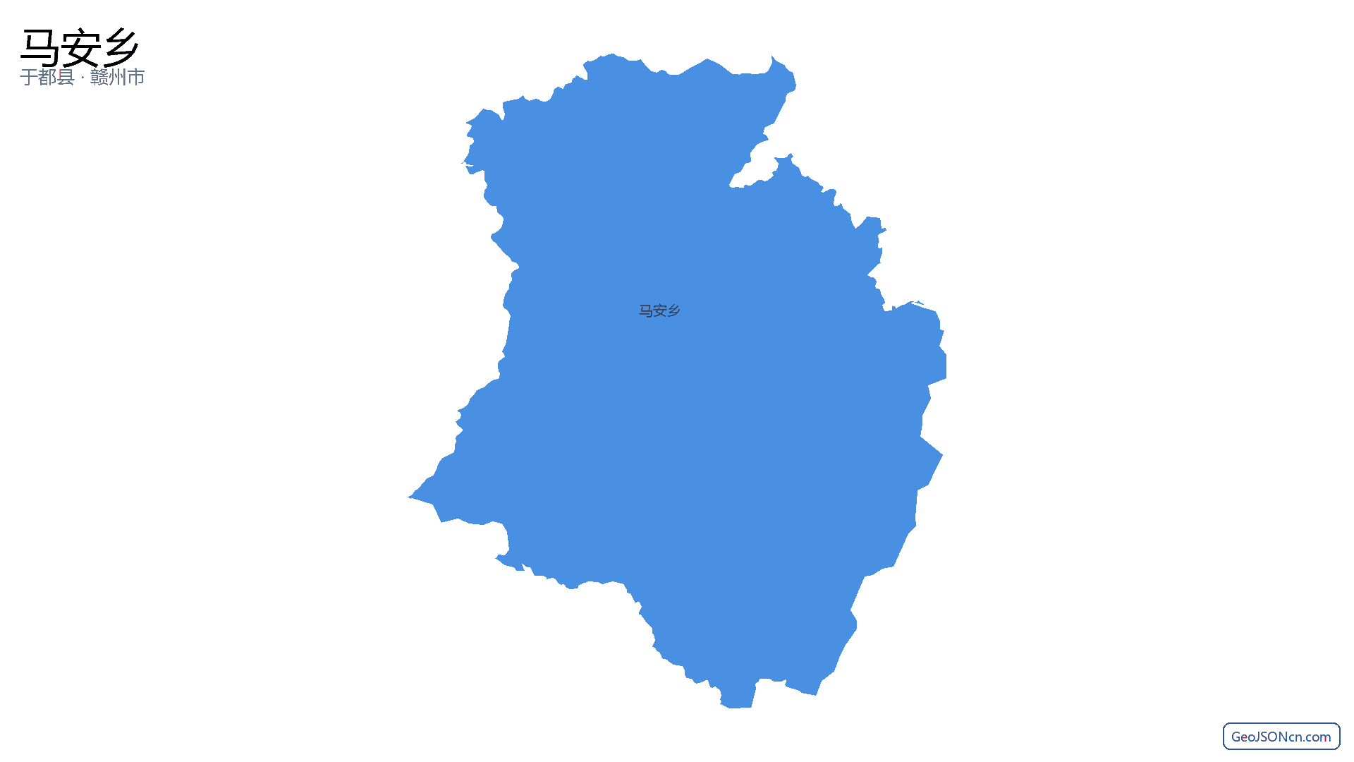 马安乡行政区划边界地图（于都县·赣州市）,提供GeoJSON、SHP矢量边界数据下载及高清地图大图(PNG/JPG) - GeoJSONcn.com